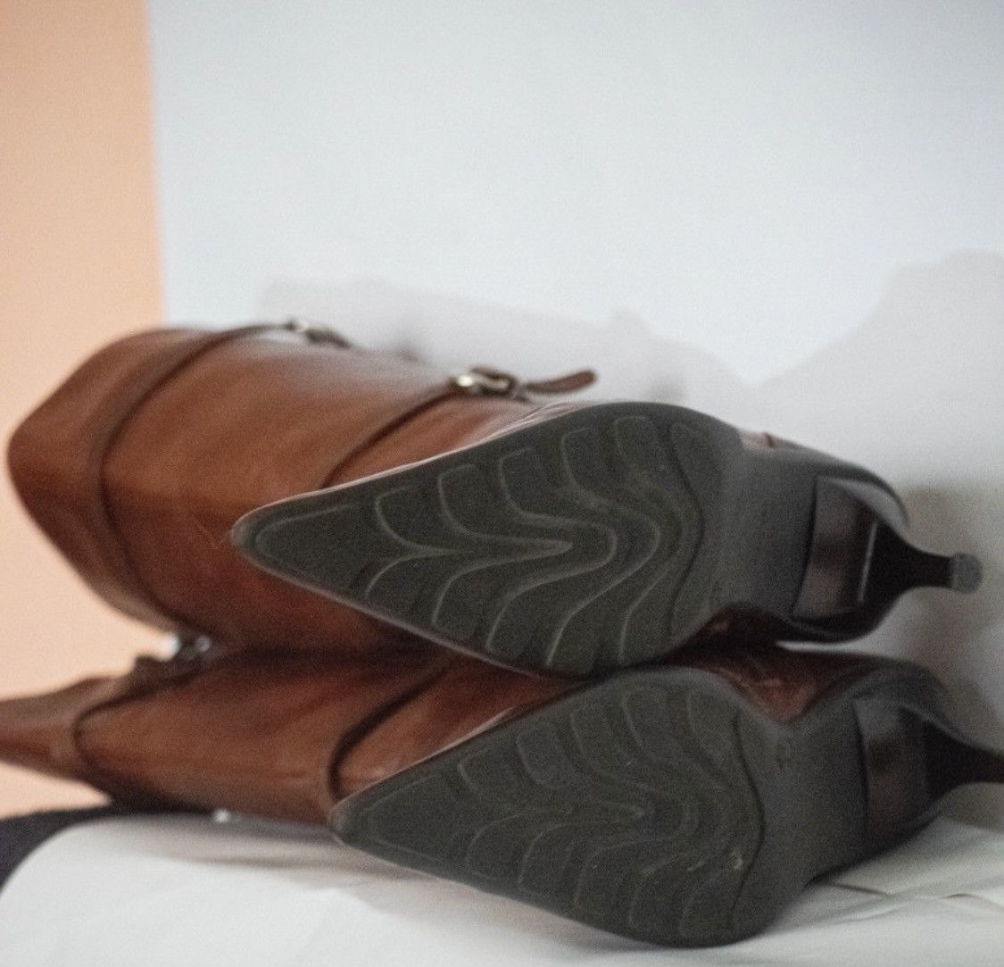 Vintage 90's Genuine leather kitten heel art deco boots y2k opium Size US 7 / IT 37 - 9 Thumbnail