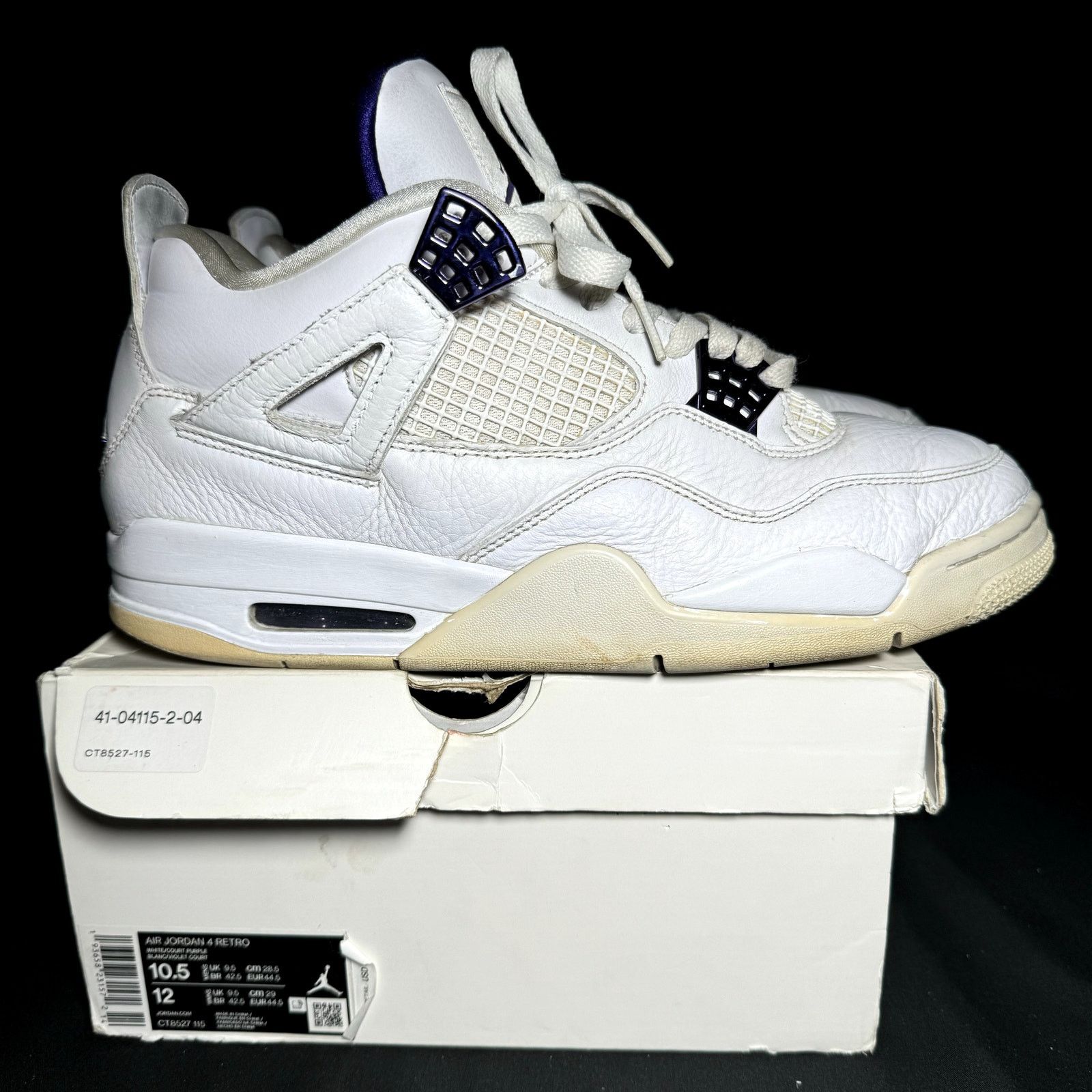 Jordan Brand × Nike Size 10.5 - Nike Air Jordan 4 Retro Purple Metallic Shoes Size US 10.5 / EU 43-44 - 1 Thumbnail
