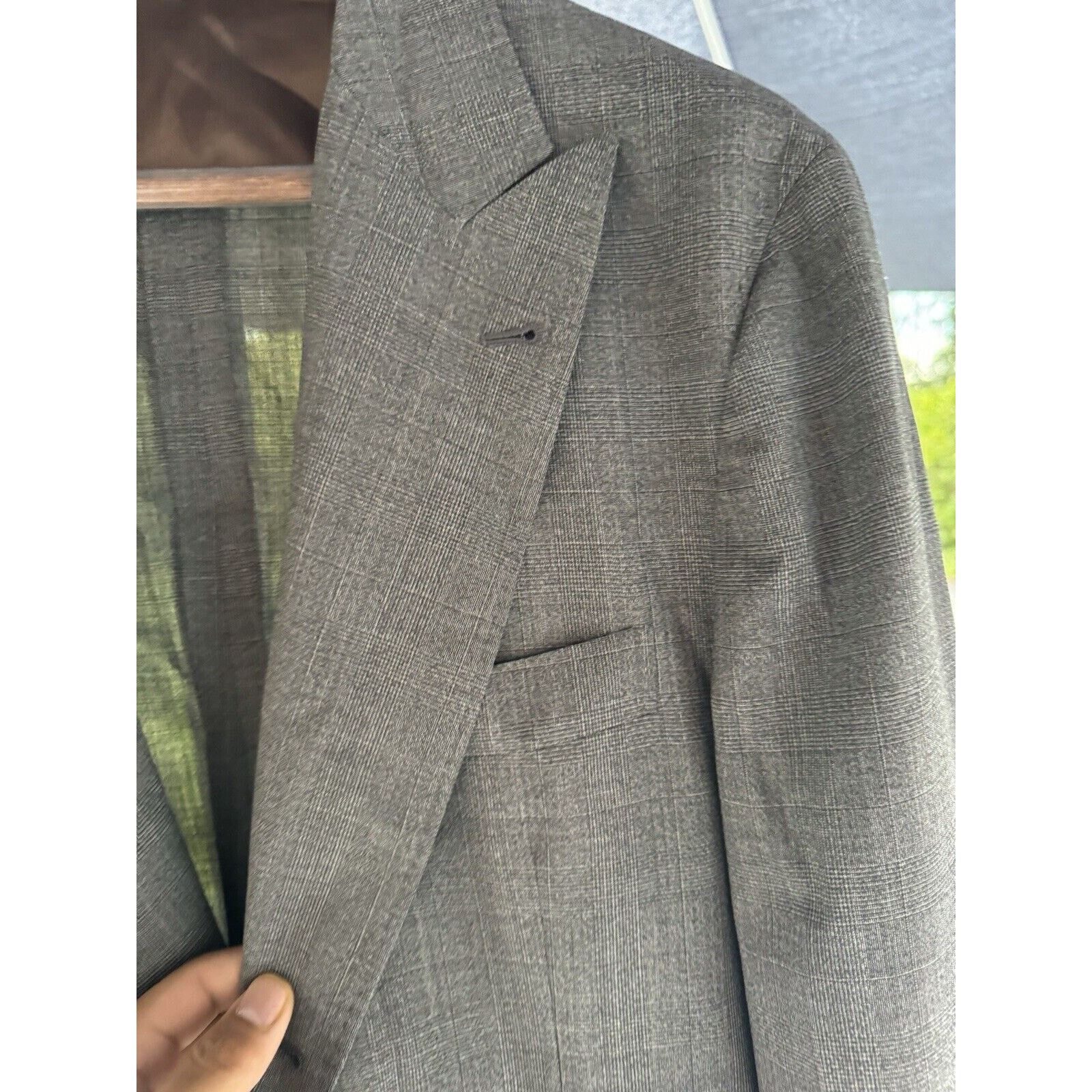 Brunello Cucinelli Brunello Cucinelli Blazer Jacket Peak Lapel Plaid Wool 54/44 Size 44R - 2 Thumbnail