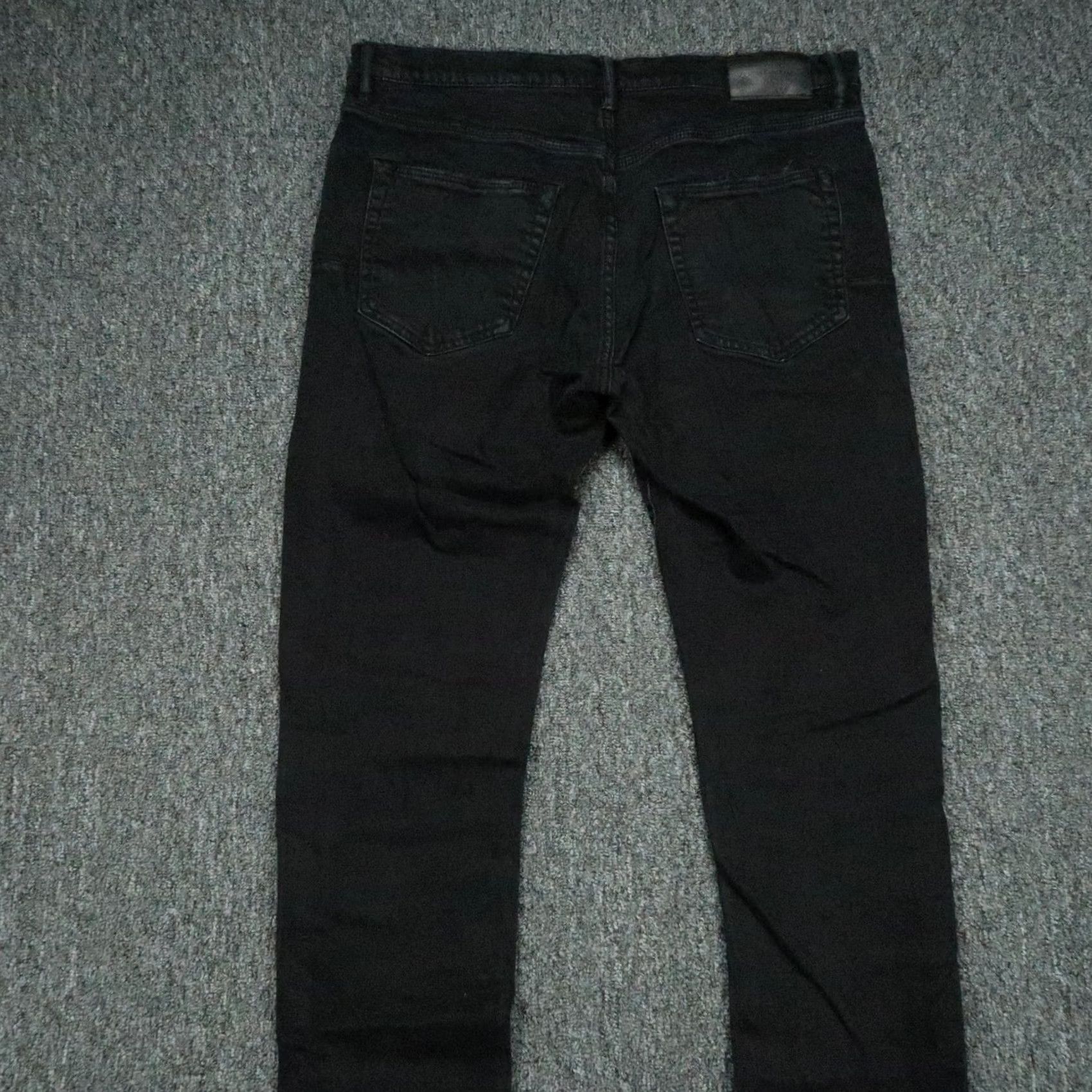 J Brand Purple Brand Jeans Mens 34x28 Black Slim Stretch Button Fly 5-Pocket Denim Straight Vintage: No Mens Size US 34 / EU 50 - 7 Thumbnail