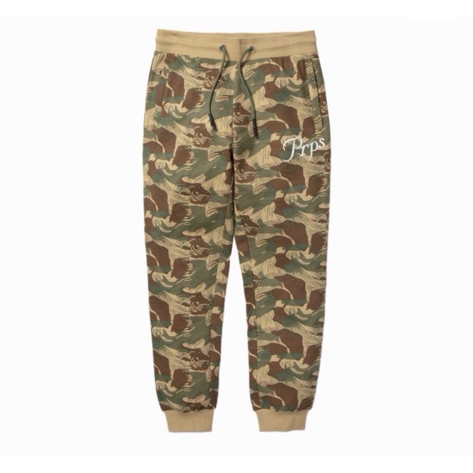 Prps PRPS Men's Beige Camo Jogger Sweatpants NWT Size US 42 / EU 58 - 3 Thumbnail