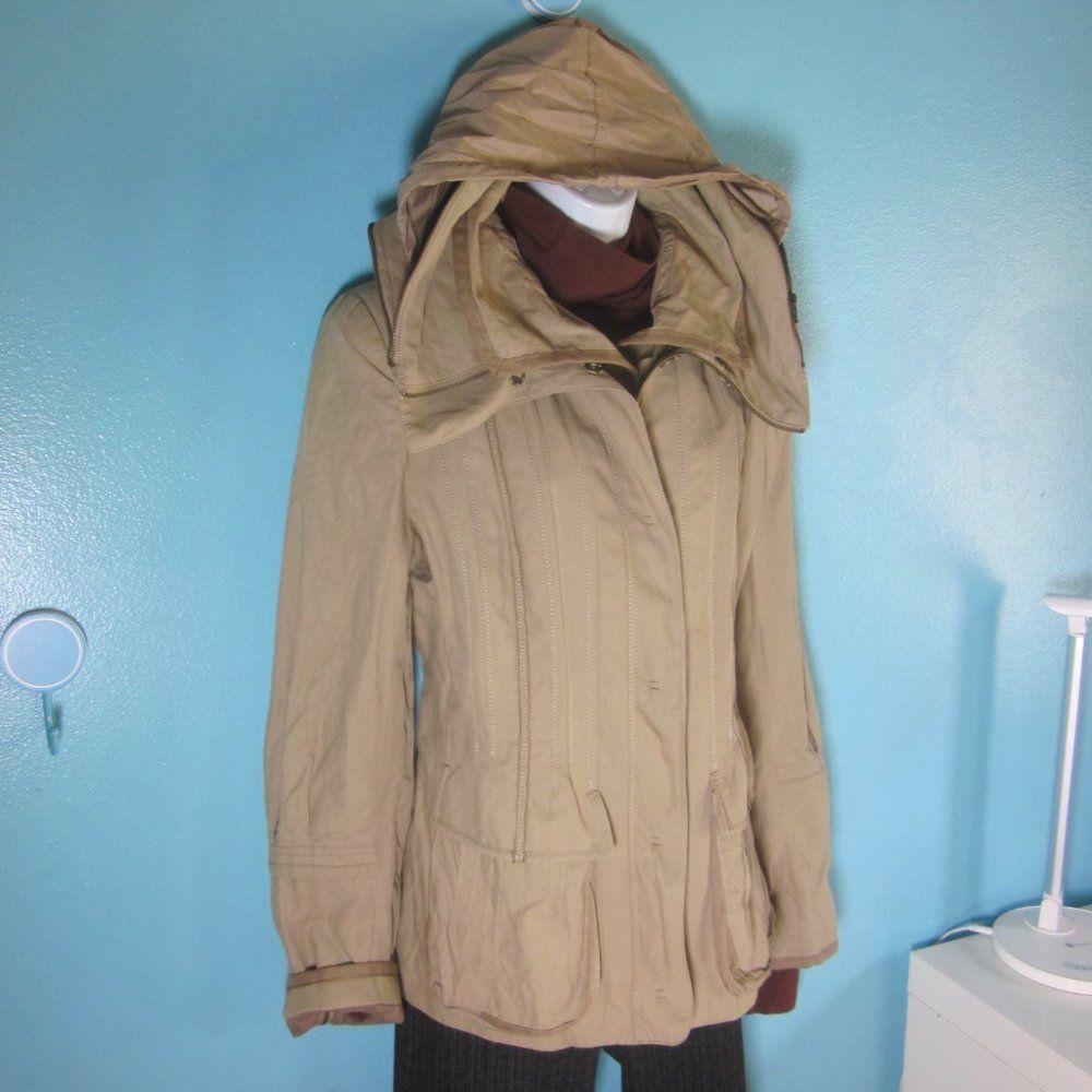 Elie Tahari Elie Tahari Womens Size M Khaki Zip Front Trench Style Stowa Size M / US 6-8 / IT 42-44 - 6 Thumbnail
