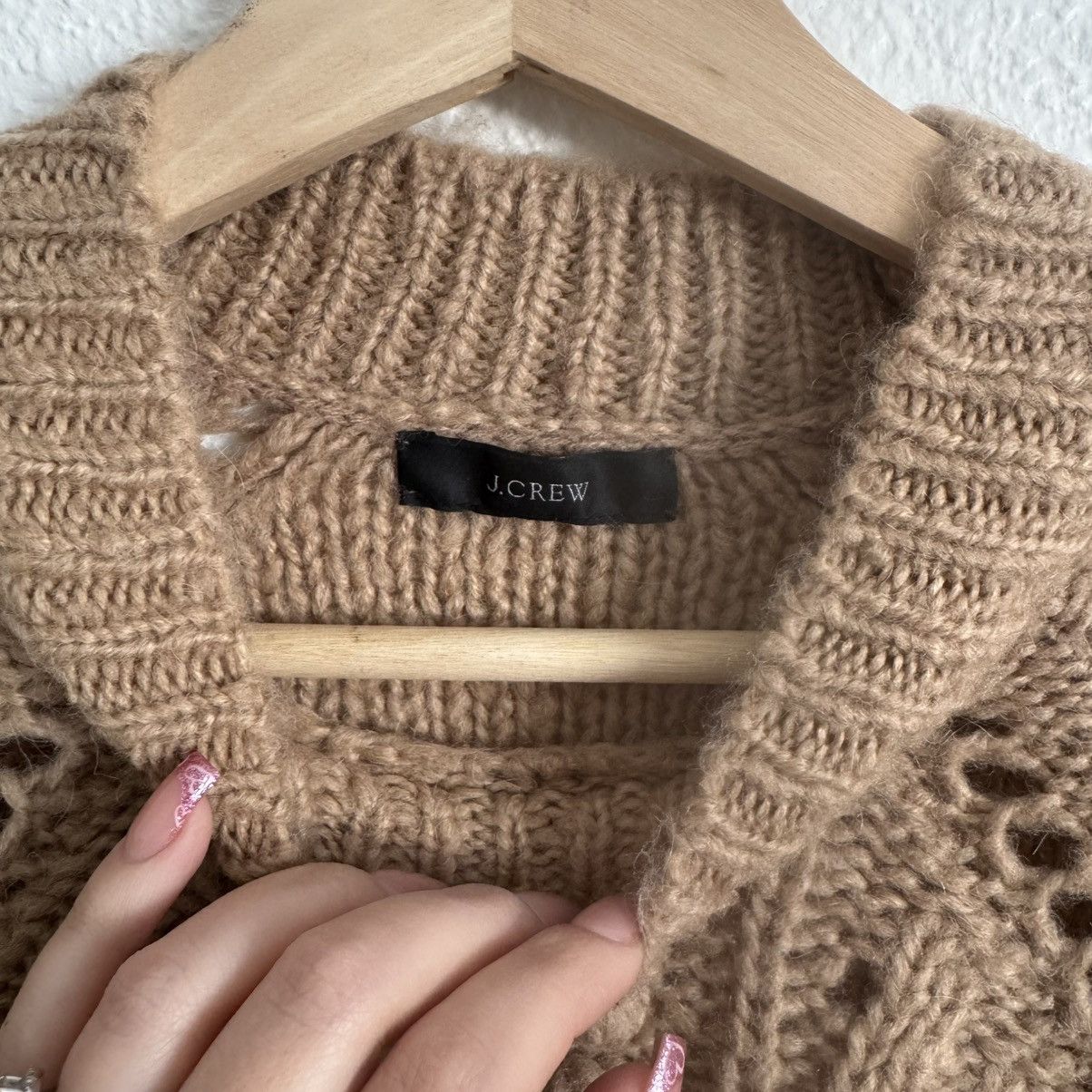 J.Crew J. CREW Brown Cable Knit Pointelle Popcorn Flowers Sweater Size S / US 4 / IT 40 - 9 Thumbnail