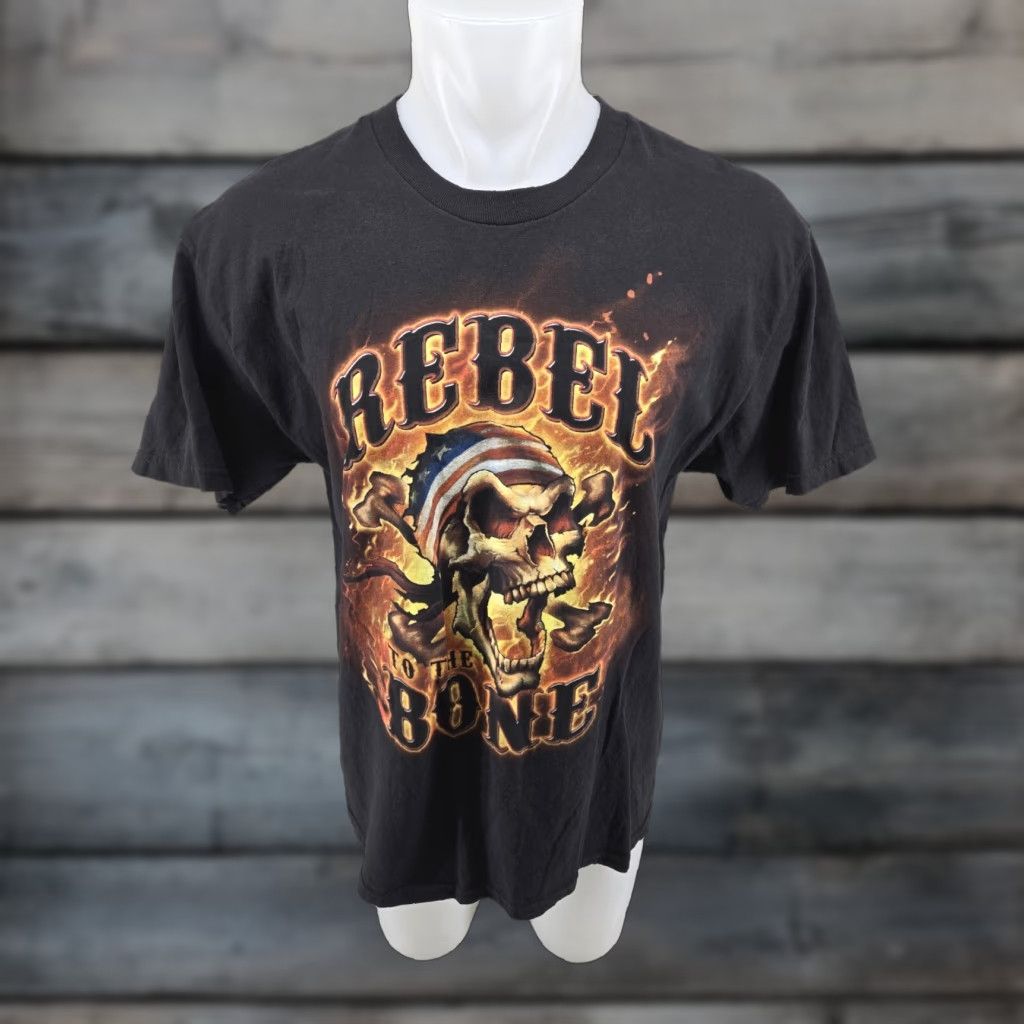 Bones Vintage Rebel to the Bone T-Shirt Skull Black Large Mens Short Sleeve Size US L / EU 52-54 / 3 - 1 Thumbnail