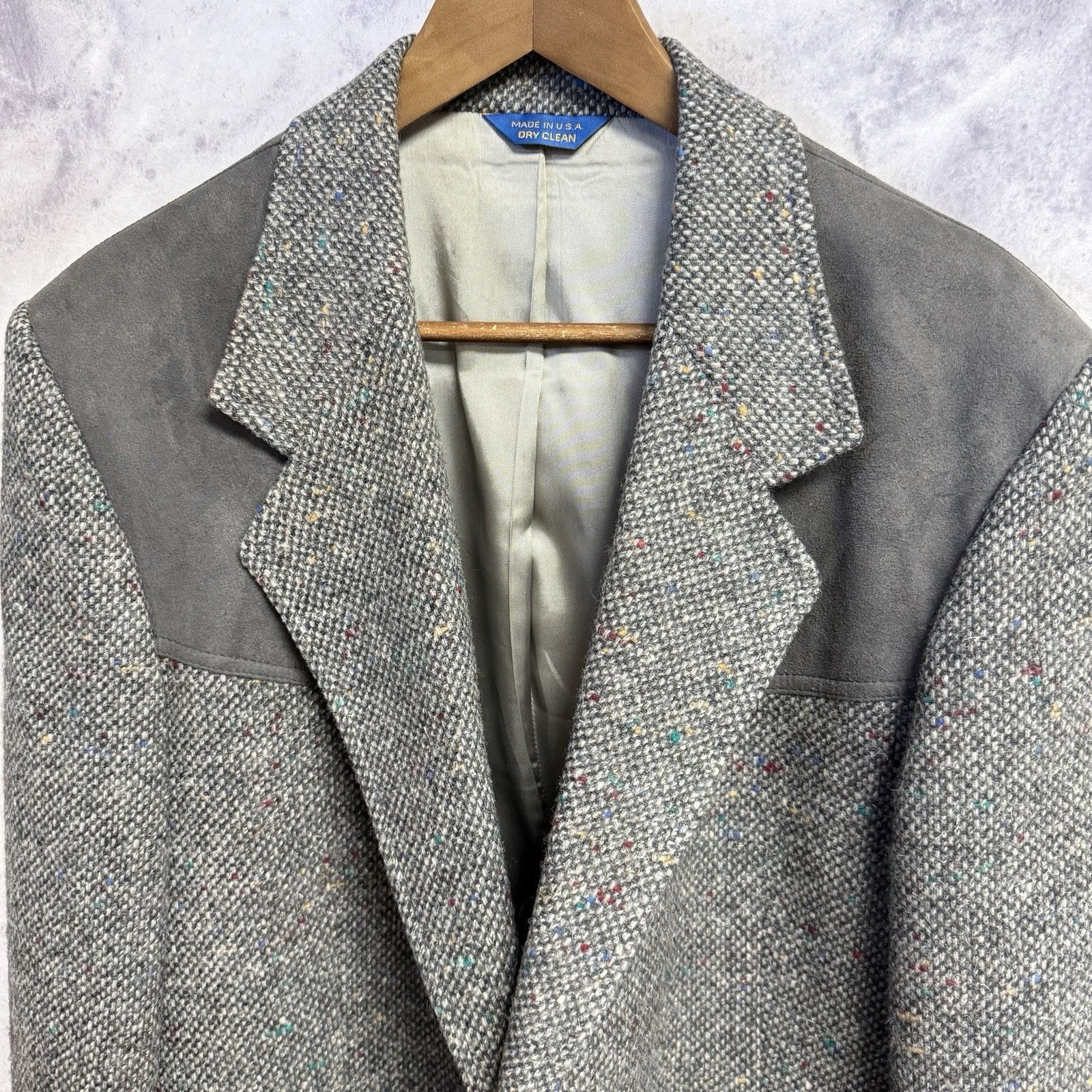 Pendleton Vintage Pendleton Tweed Wool Blazer Sport Coat Mens 44 Gray Size 44R - 3 Thumbnail