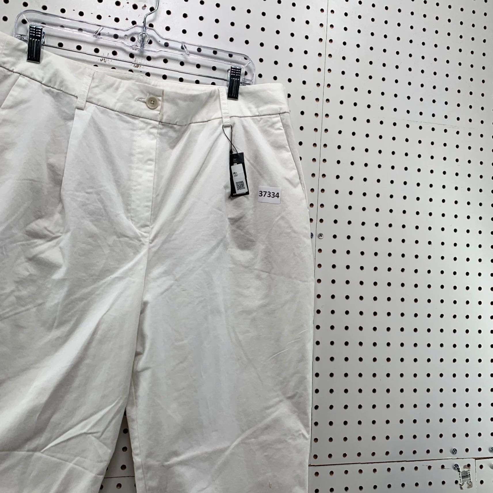 Express NEW Express Chino Pants Womens Size 16 White Ankle High Rise Straight NWT Size 38" / US 16 / IT 52 - 4 Thumbnail