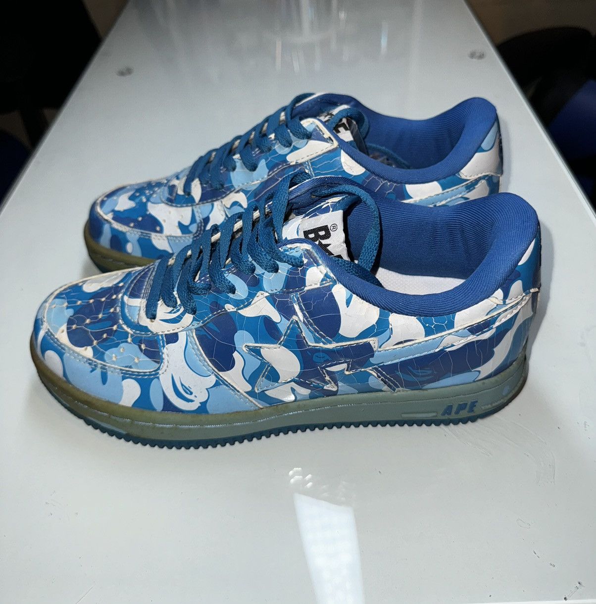 image of Abc2 Camo Bapesta (2006) Shoes in Blue, Men's (Size 8.5)