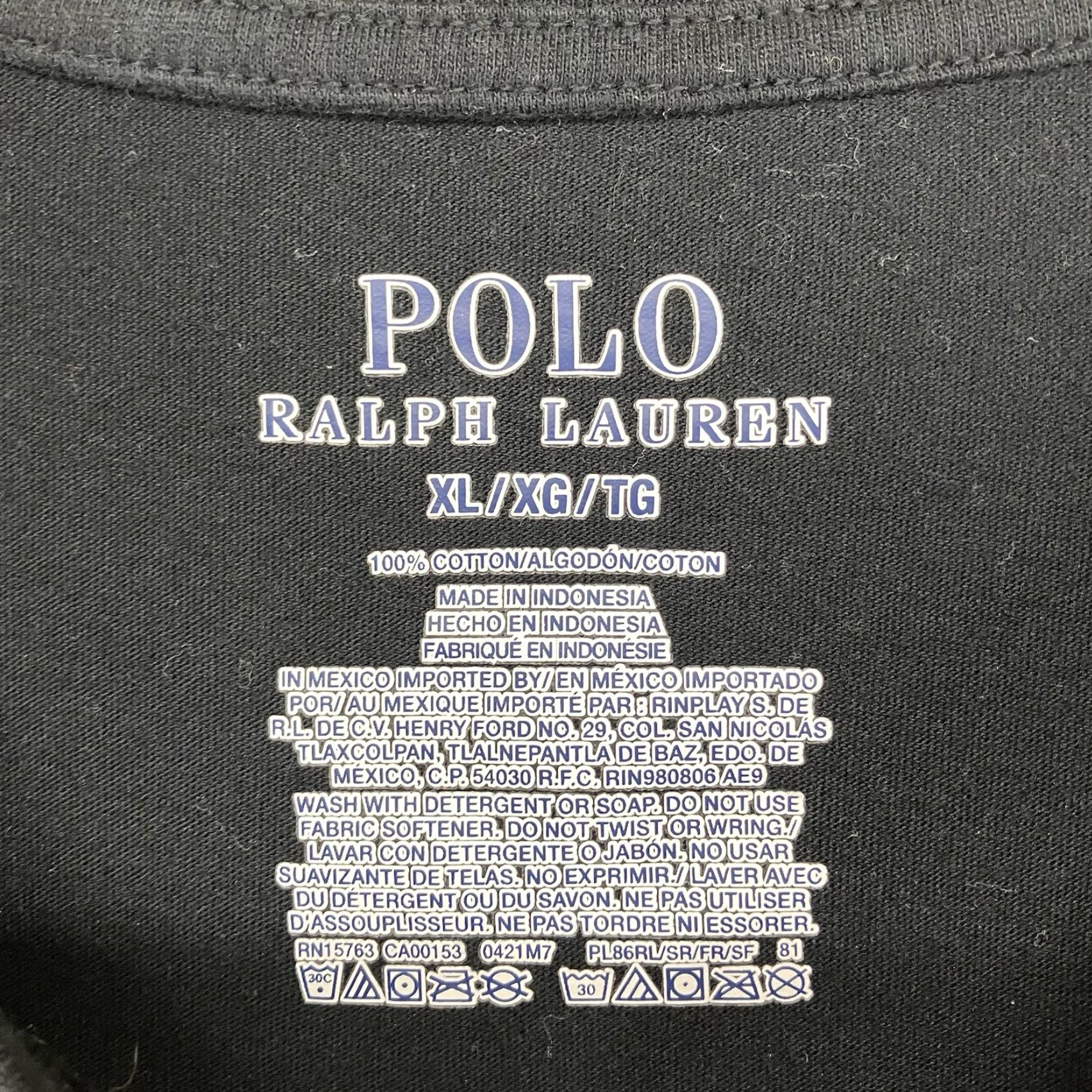 Polo Ralph Lauren VINTAGE Polo Ralph Lauren Mens T-Shirt Black XL Crew Neck Short Sleeve Red Pony Logo Shirt Mens XL Black Cotton Short Sleeve Polo Ralph Lauren Size US XL / EU 56 / 4 - 4 Thumbnail
