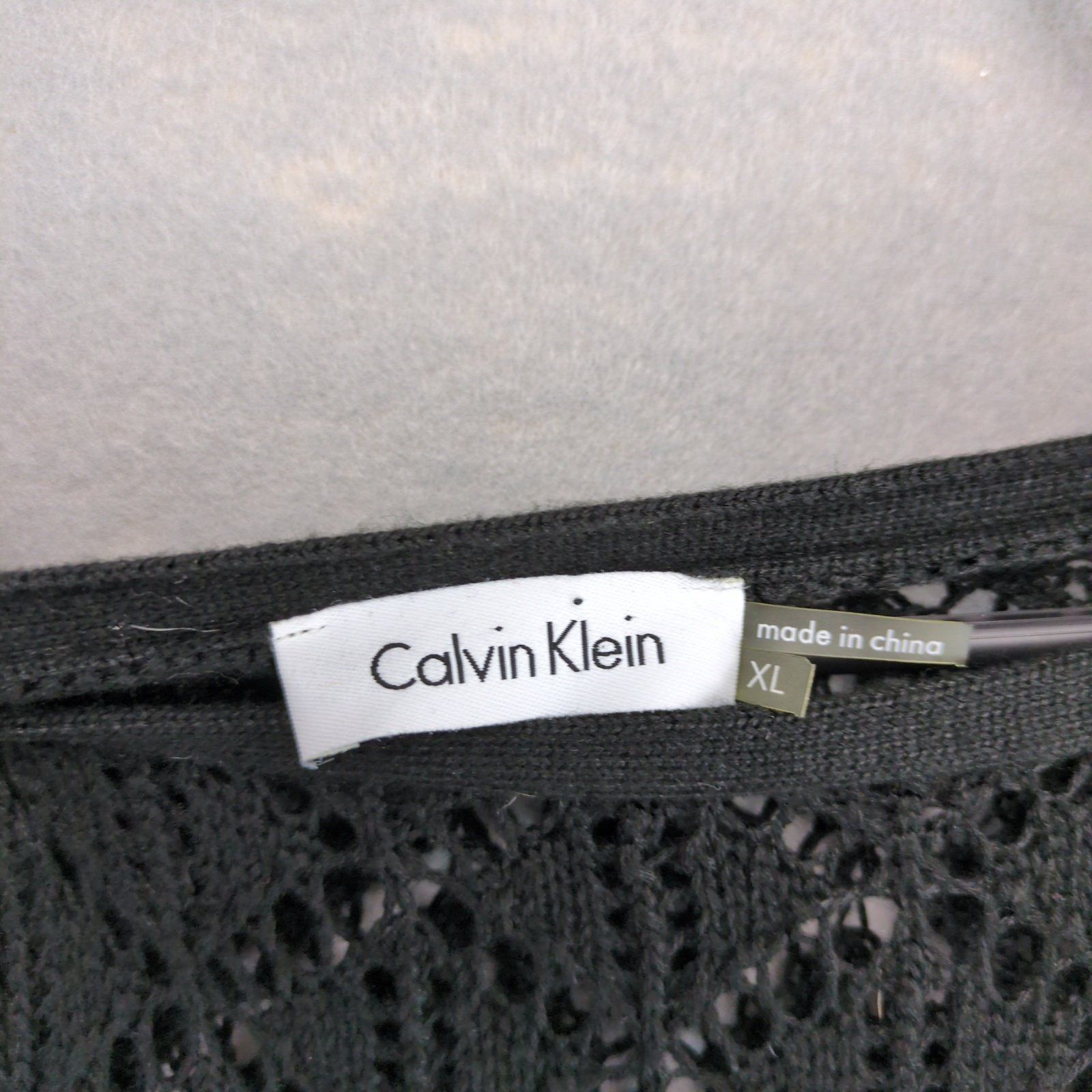 Calvin Klein Calvin Klein Women's XL Black Knit Crochet Detail Midi Dress Size XL / US 12-14 / IT 48-50 - 2 Thumbnail