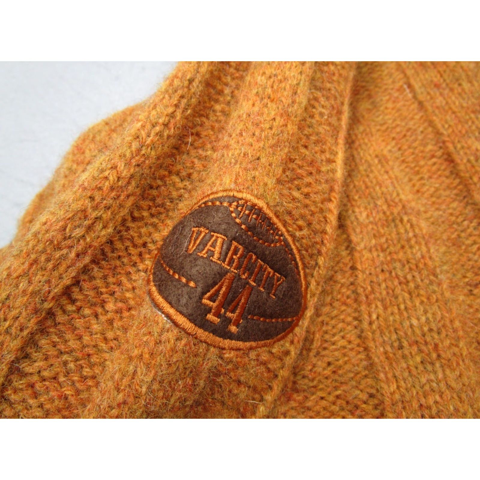 Vintage VINTAGE Varcity Sweater XL Brown Cable Knit Wool Turtleneck Pullover 90s Mens Size US XL / EU 56 / 4 - 4 Thumbnail