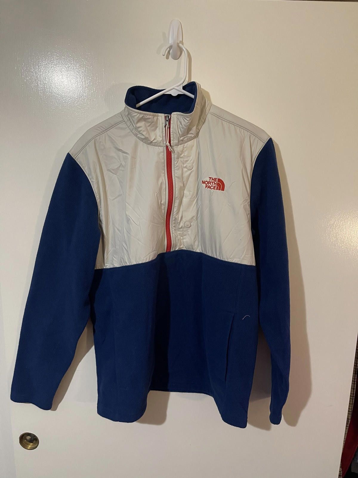 The North Face 1/2 Half Zip Pullover Size Large Blue White