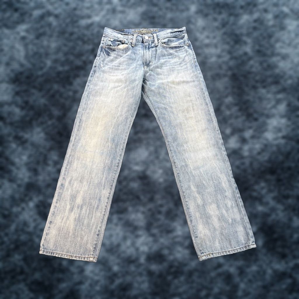 American Eagle Outfitters American Eagle Outfitters Jeans Men 30x29 Light Wash Relaxed Straight Blue Logo Distressed 5-Pocket Denim 29 Inseam Regular XS-? Size US 30 / EU 46 - 1 Thumbnail