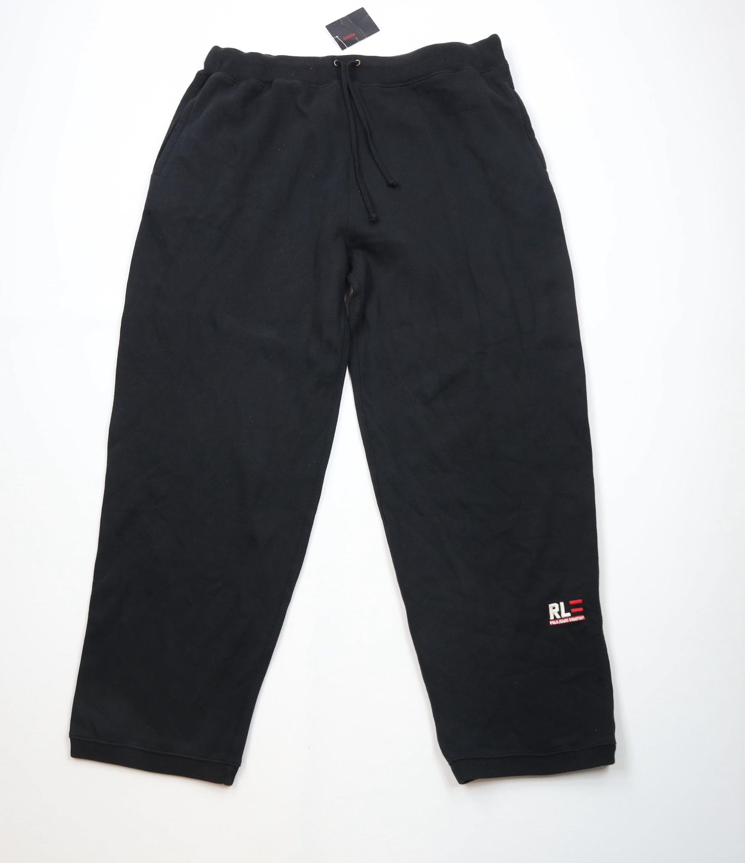 Polo Ralph Lauren Deadstock Vintage Ralph Lauren Wide Leg Sweatpants Black Size US 40 / EU 56 - 1 Thumbnail