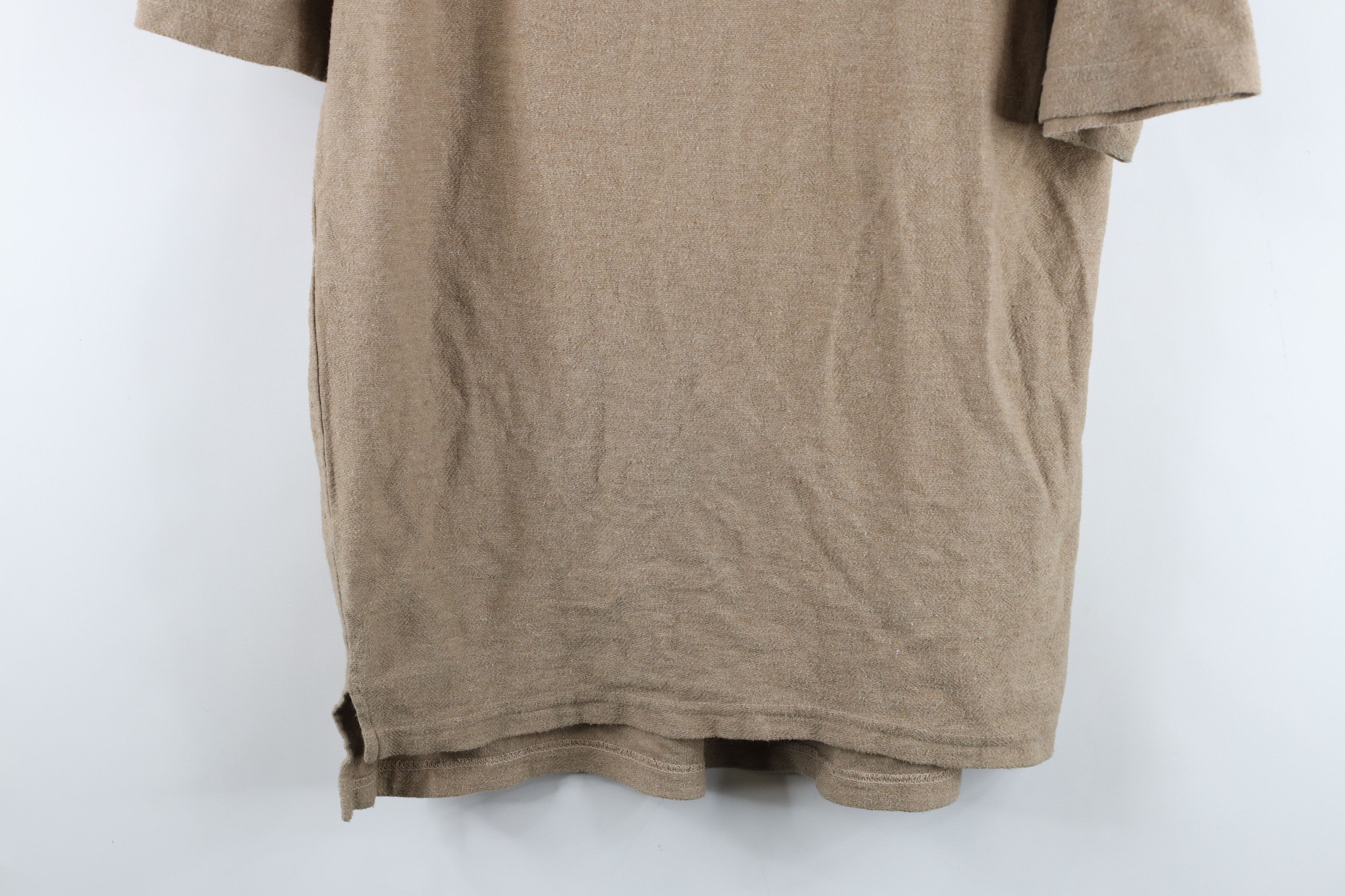 Vintage Vintage 90s Streetwear Blank Knit Golf Polo Shirt Beige Tan Size US L / EU 52-54 / 3 - 3 Thumbnail