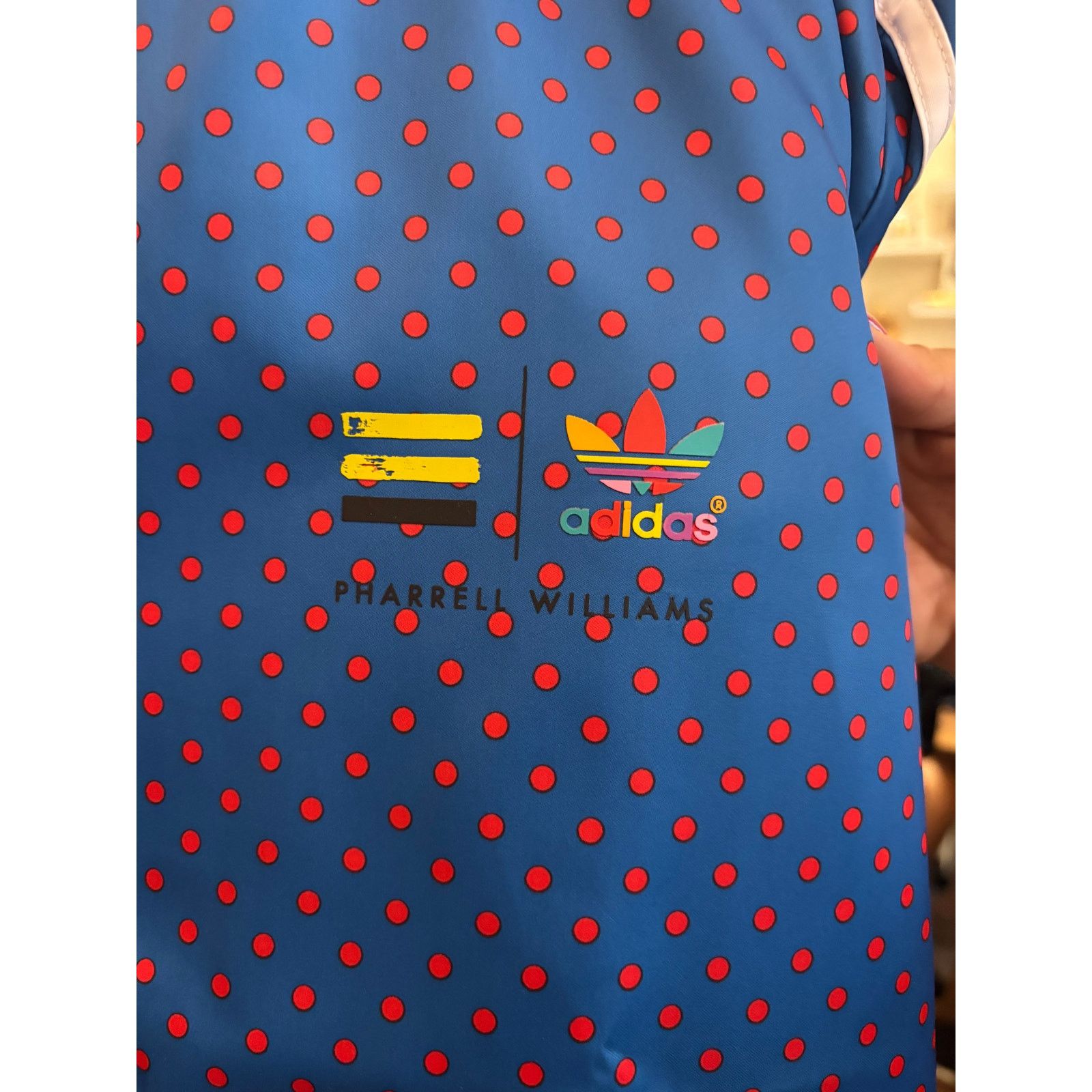 Adidas Adidas x Pharrell Williams Blue Polka Dot Track Jacket L NWT Size US L / EU 52-54 / 3 - 3 Thumbnail