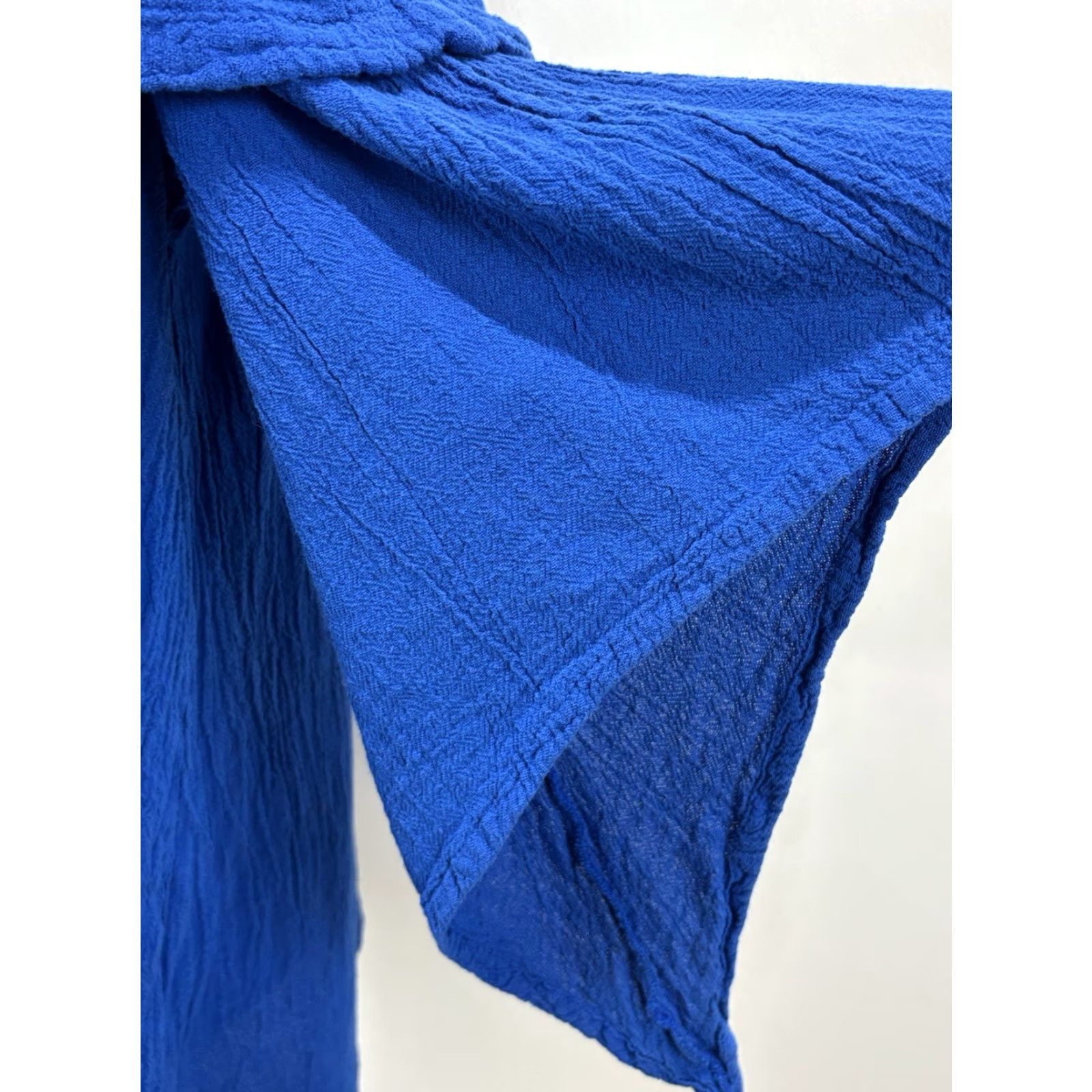 Vintage Oh My Gauze! Cotton Blouse Blue L Cold Shoulder Casual Lightweight Boho Womens Size L / US 10 / IT 46 - 6 Thumbnail