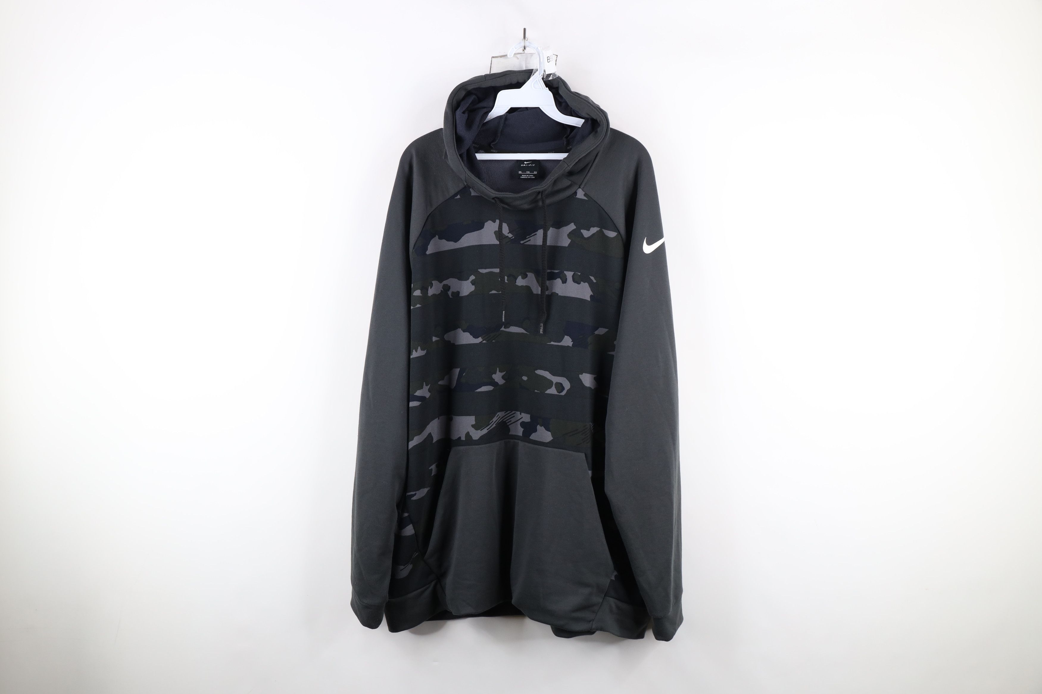 Nike × Vintage Vintage Y2K Nike Camouflage Knit Hoodie Sweatshirt Gray Size US XXL / EU 58 / 5 - 1 Thumbnail