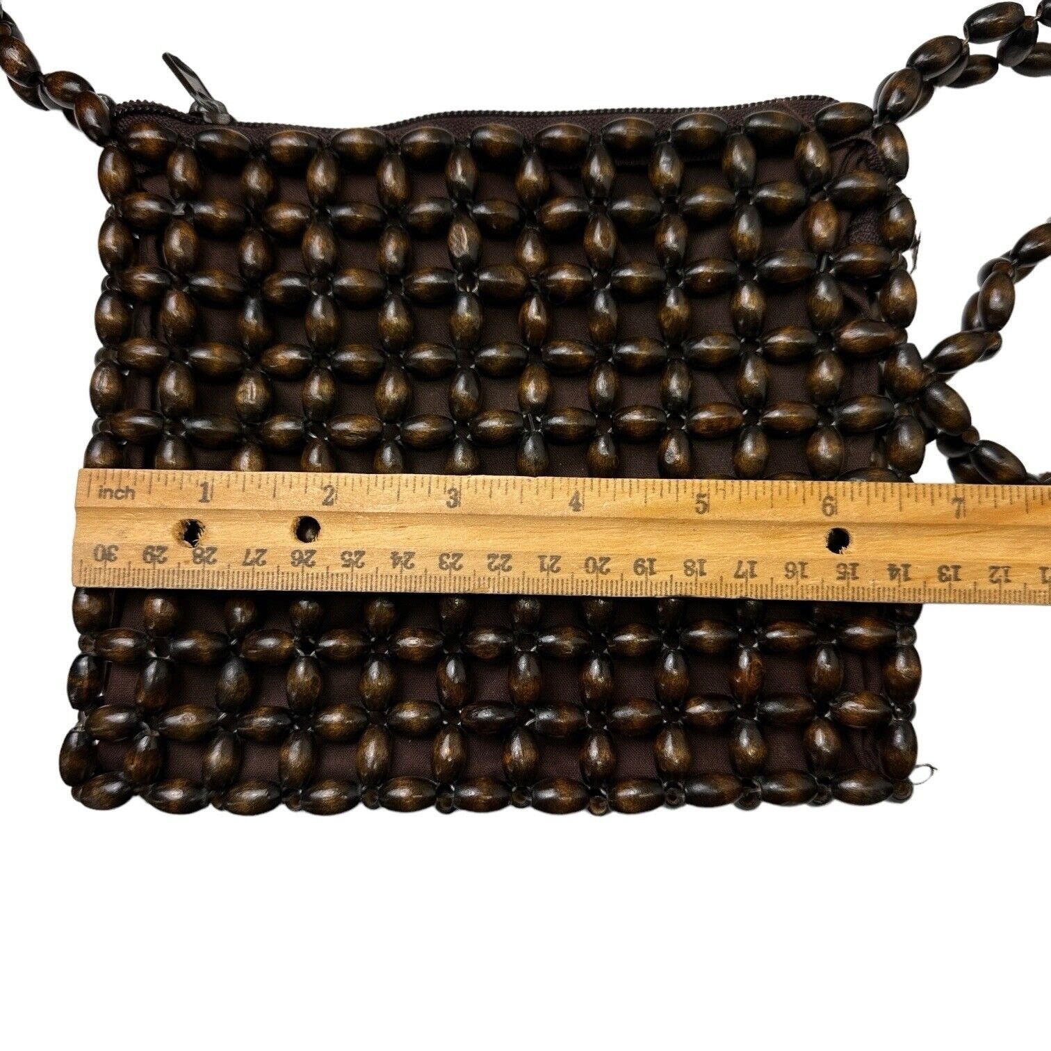 Designer Vintage Giannini Wooden Beaded Crossbody Bag With Zipper Clo Size ONE SIZE - 5 Thumbnail