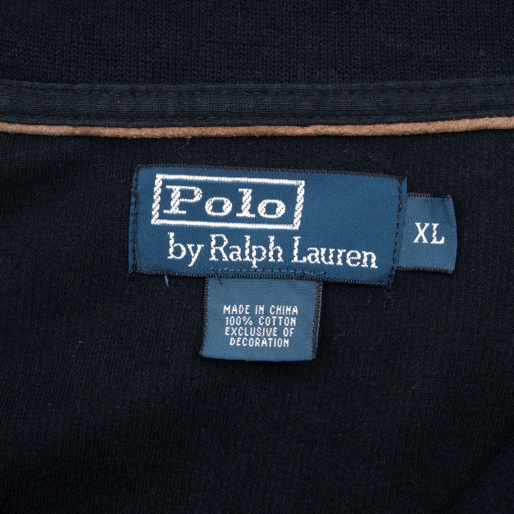 VINTAGE Polo Ralph Lauren Black Quarter 1/4 Zip Sweater 1990s XL