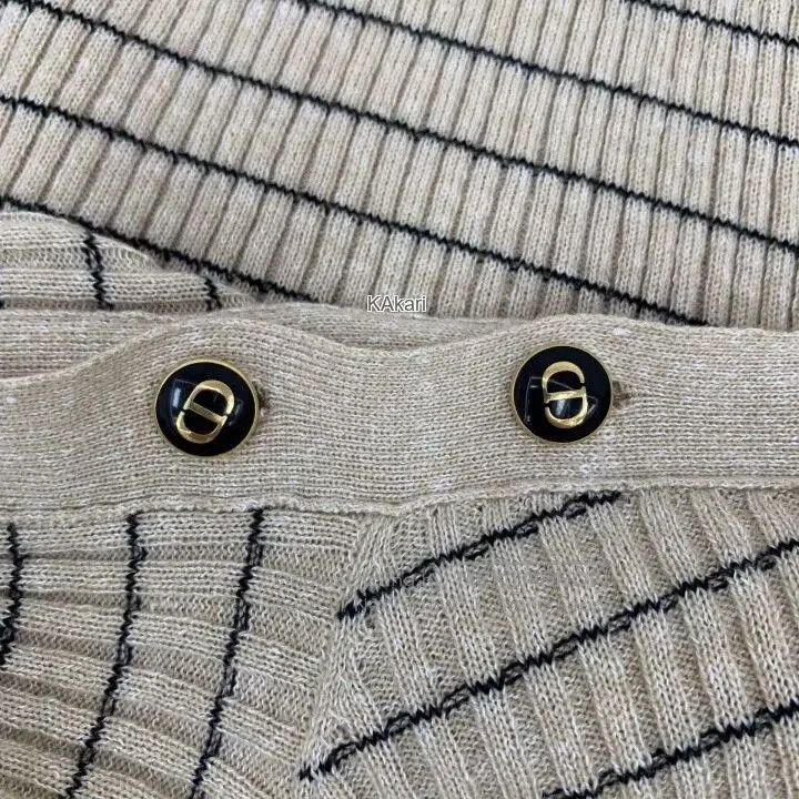 Dior Christian Dior Brown Striped Bee Cashmere Sweater. Size US XS / EU 42 / 0 - 6 Thumbnail