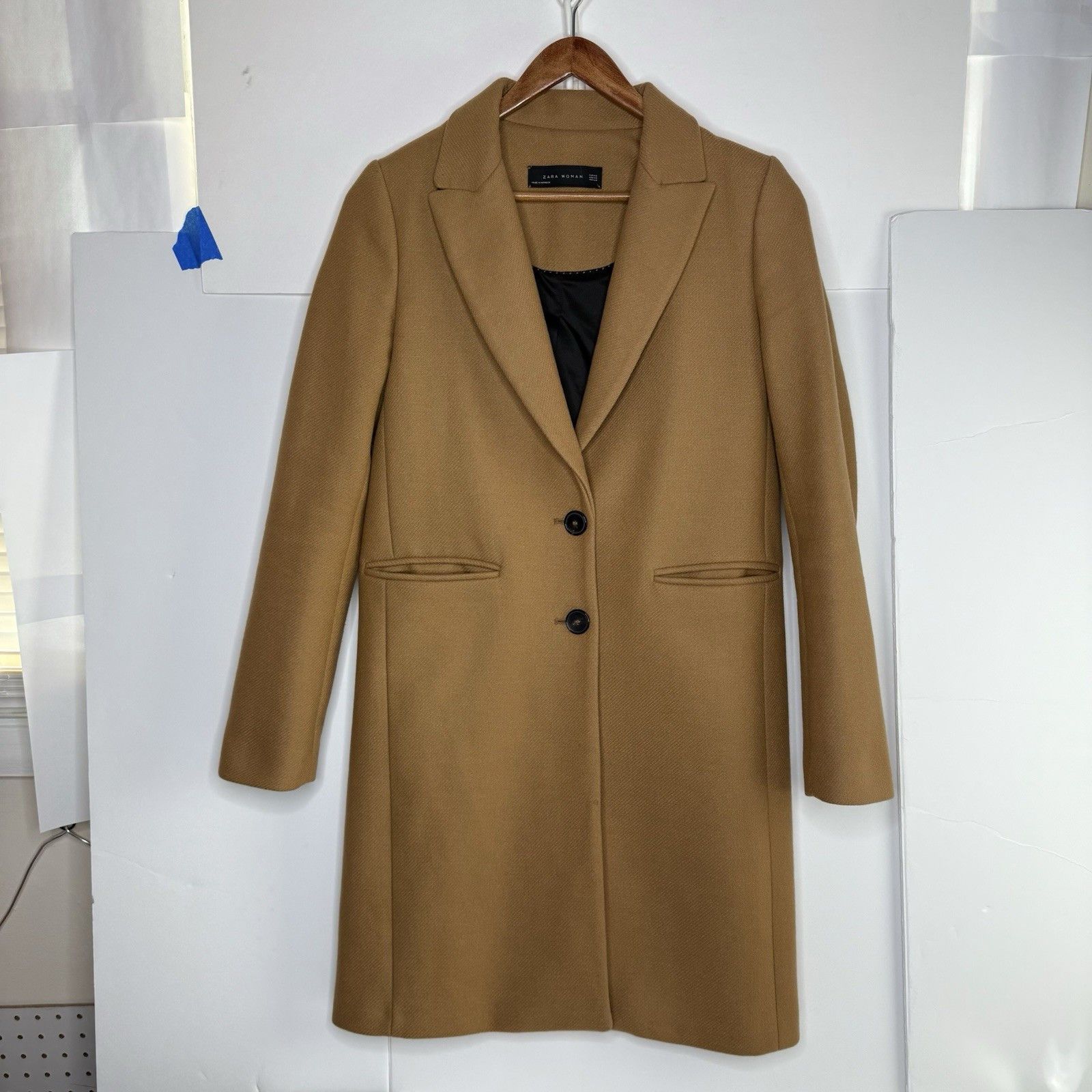 Zara Zara Women Lapel Collar Overcoat Size XS Brown Single Breast Size XS / US 0-2 / IT 36-38 - 2 Thumbnail