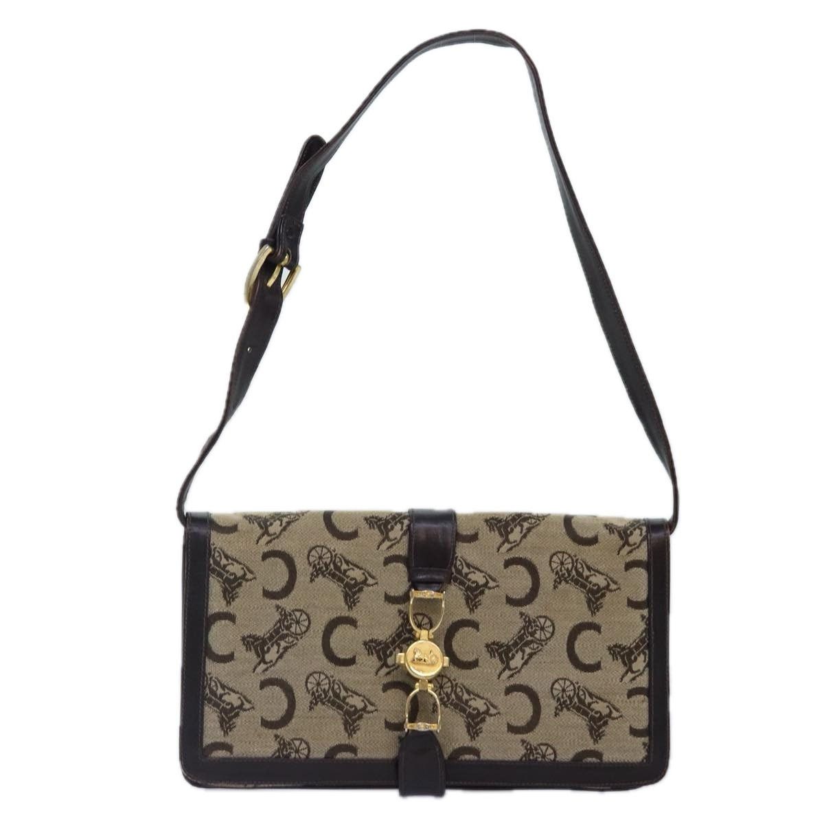 Celine CELINE C Saluki Shoulder Bag Canvas Beige Size ONE SIZE - 13 Thumbnail