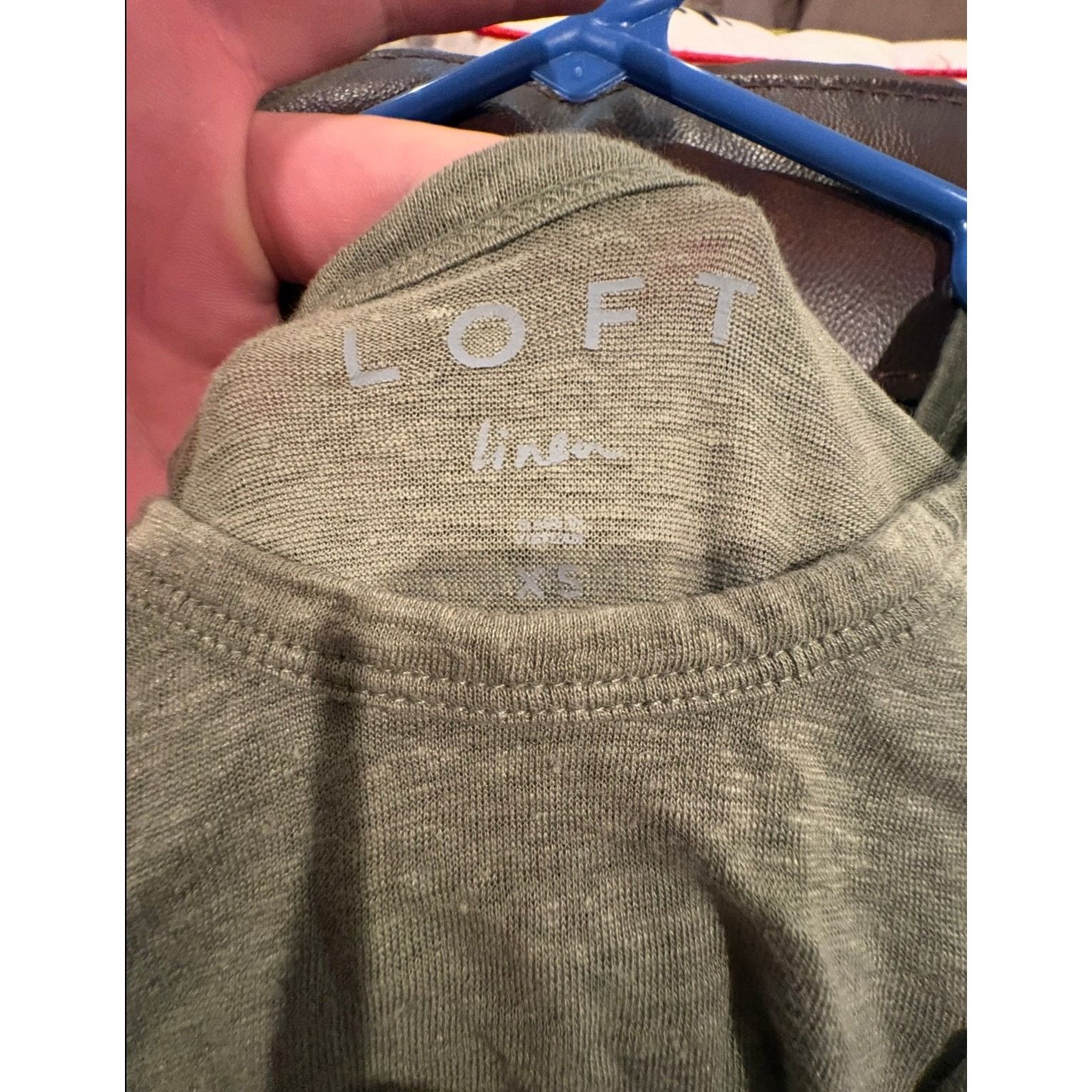 Loft LOFT Linen Blend Olive Green Pocket Tee Women’s XS 0–2 Size XS / US 0-2 / IT 36-38 - 3 Thumbnail
