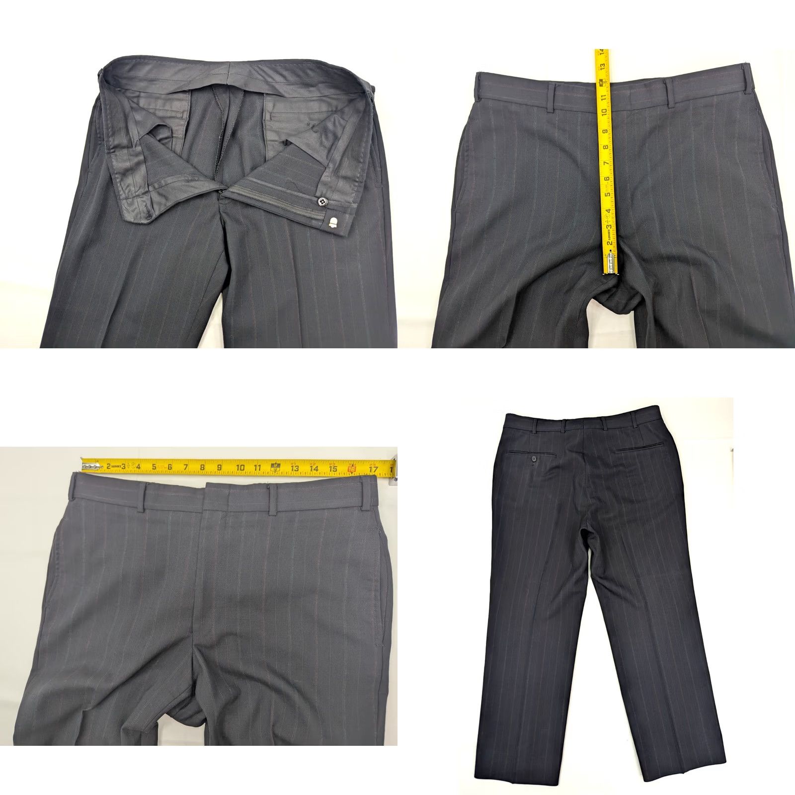 Brooks Christian Brooks 2 Piece Suit Sport Coat & Pant Light Wool PinStriped Charcoal Navy Blue 41S 34x27 Mens Vintage Size 42R - 11 Thumbnail