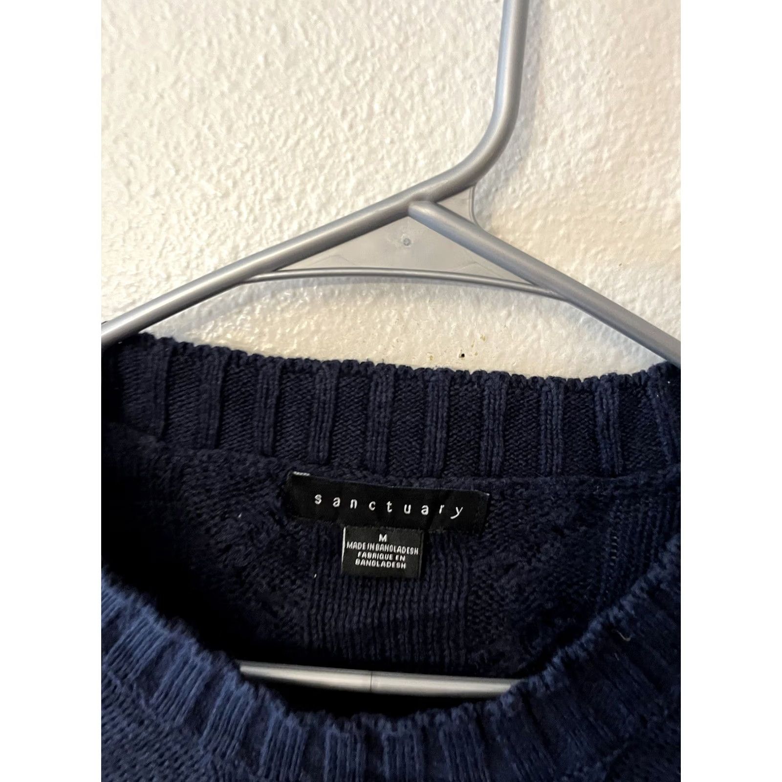 Sanctuary Sanctuary Sweater Pullover Medium Navy Blue Cable Knit Long Sleeve Casual Size M / US 6-8 / IT 42-44 - 3 Thumbnail