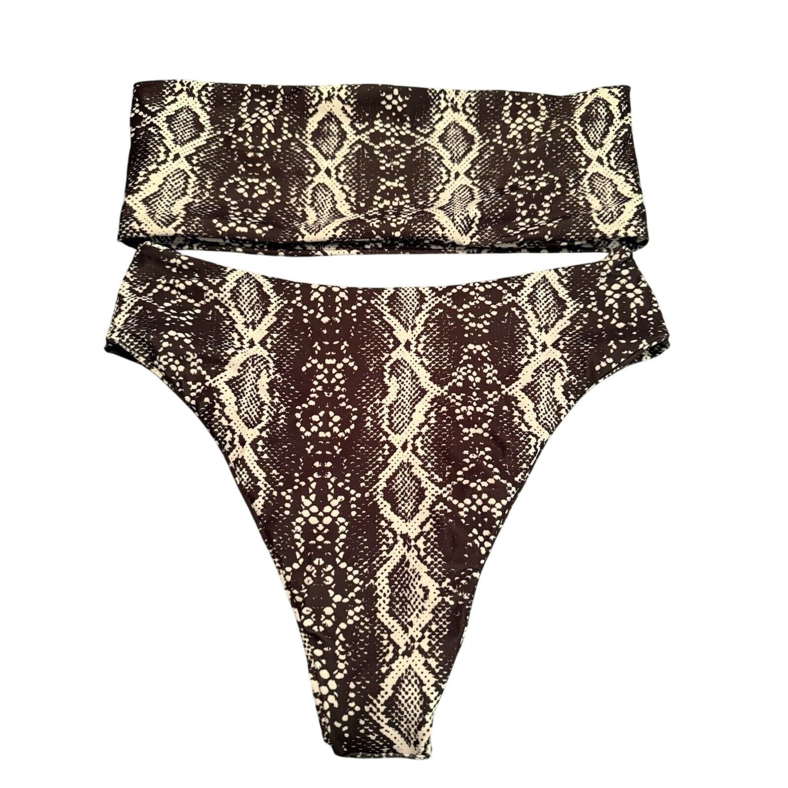 Shein SHEIN Black & White Alligator Bandeau Swimsuit Size Large Size L / US 10 / IT 46 - 2 Thumbnail