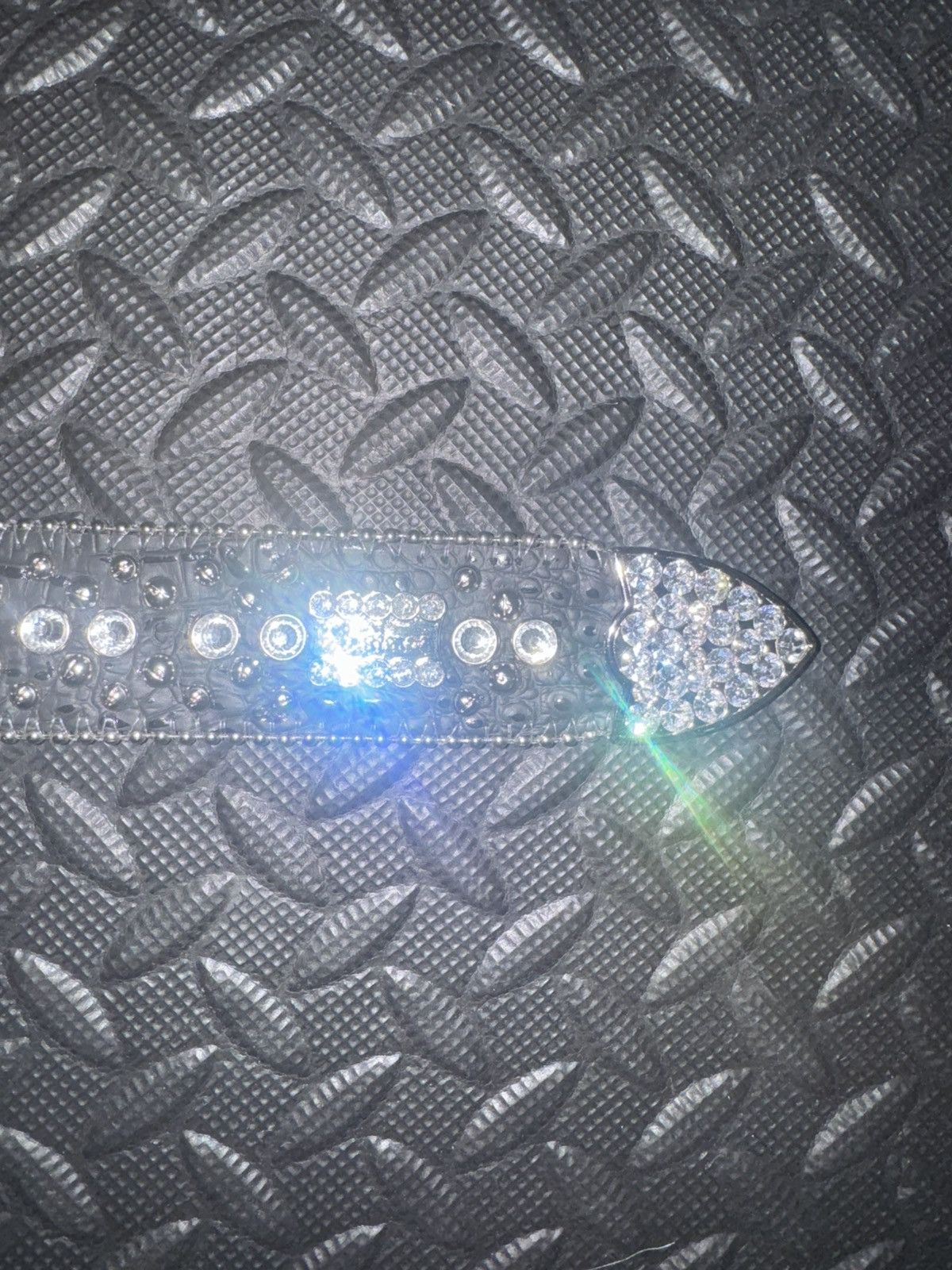 B.B. Simon BB SIMON BLACK CROC LEATHER BELT Size 34 - 4 Thumbnail