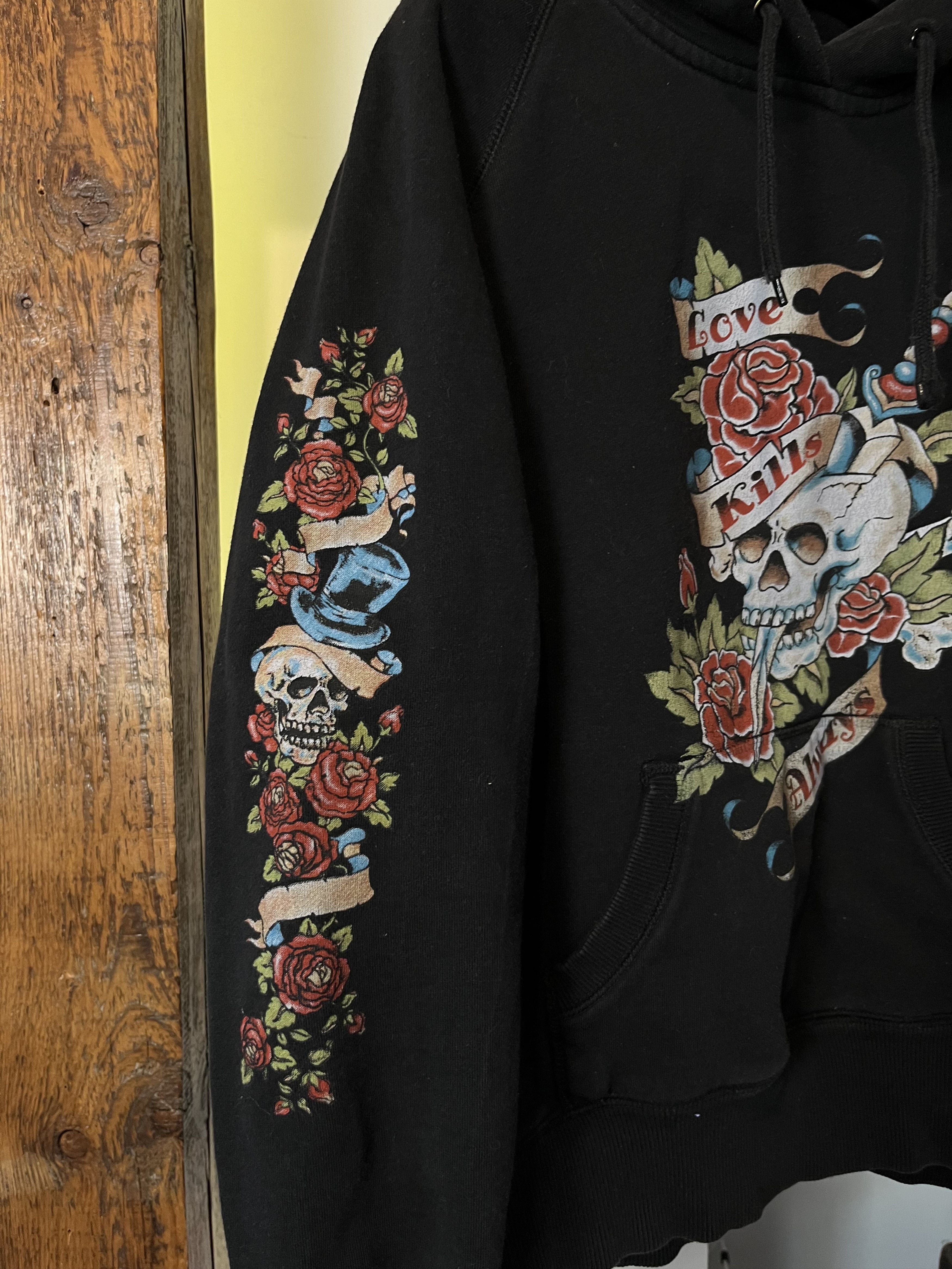 Christian Audigier × Ed Hardy × Vintage Vintage Ed Hardy Style Skull Rose Tattoo Hoodie Drip Size US S / EU 44-46 / 1 - 4 Thumbnail