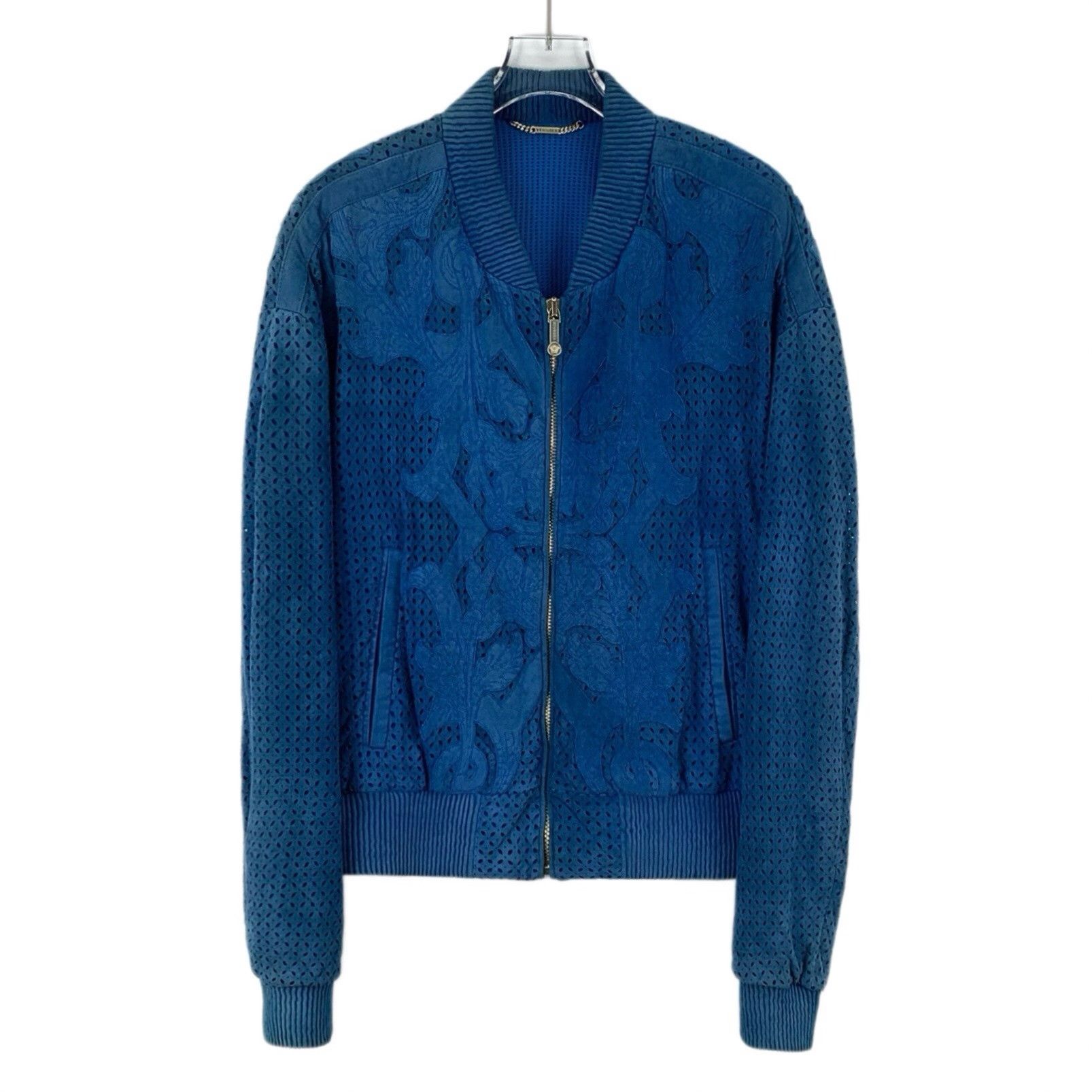Versace Versace Perforated Suede Floral Jacket Size 48 Size US M / EU 48-50 / 2 - 1 Thumbnail