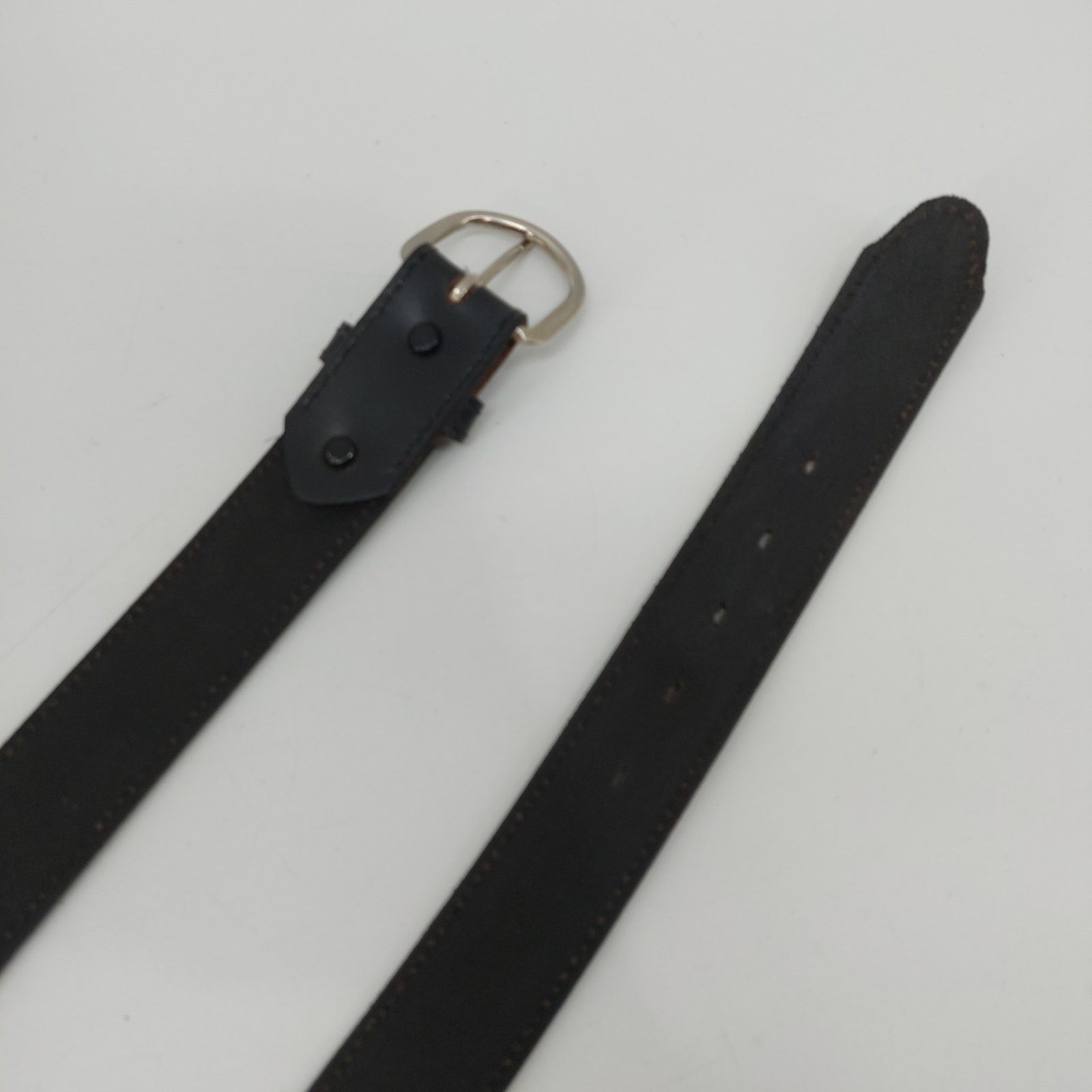Other Men's Black Genuine Leather Belt Size 42 Single Prong Buckle Size 42 - 4 Thumbnail