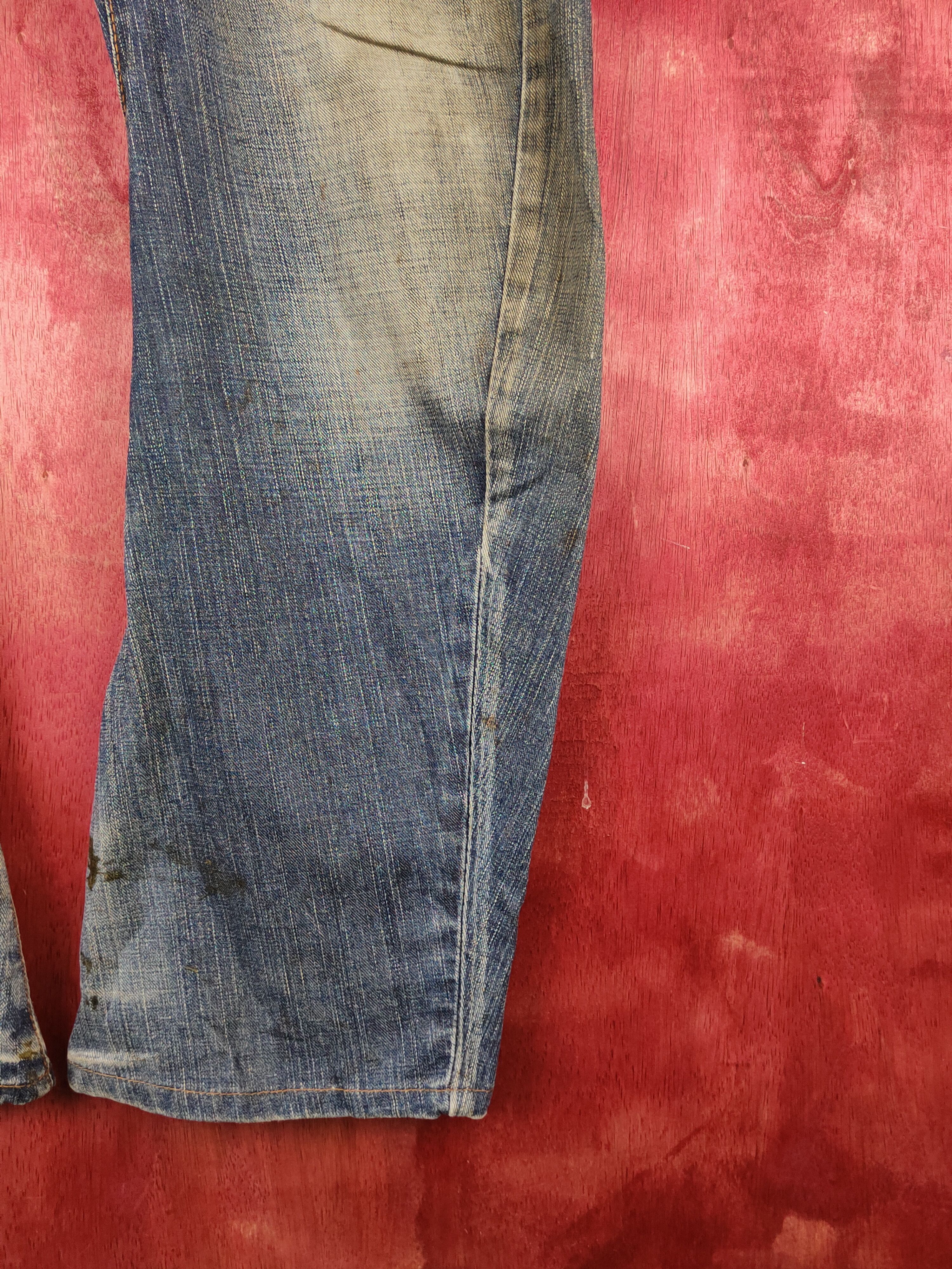 Edwin Edwin E Function Blue Faded Distressed Ripped Jeans #S1681 Size US 33 - 6 Thumbnail