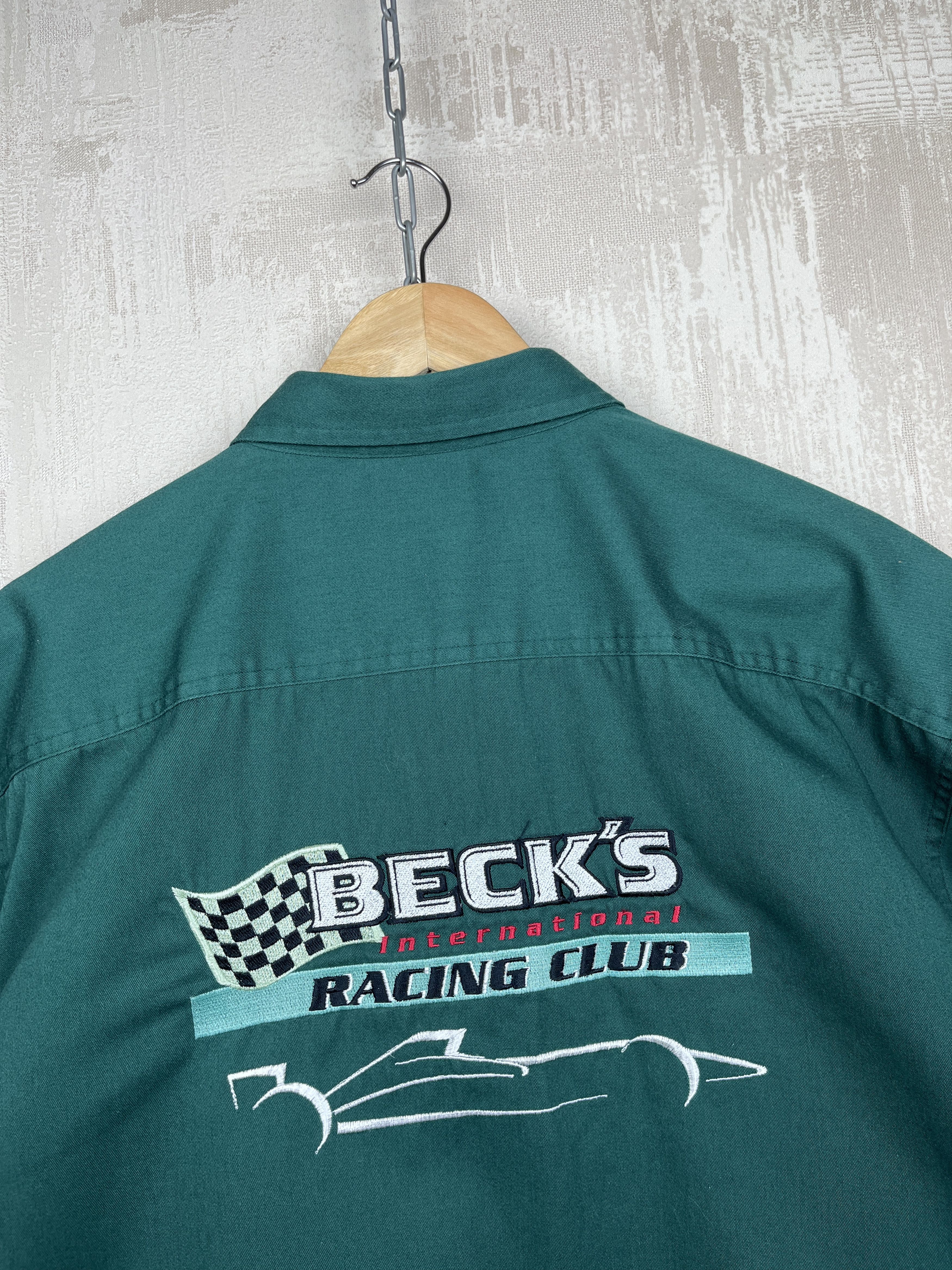 Formula 1 Vintage Beck's Racing Club Formula Uno F1 Short Sleeve Shirt Size US XL / EU 56 / 4 - 4 Thumbnail