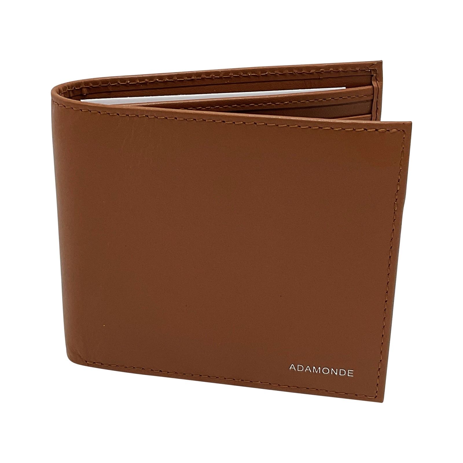 Handmade Men's minimalist tan genuine leather wallet with ID window Size ONE SIZE - 6 Thumbnail