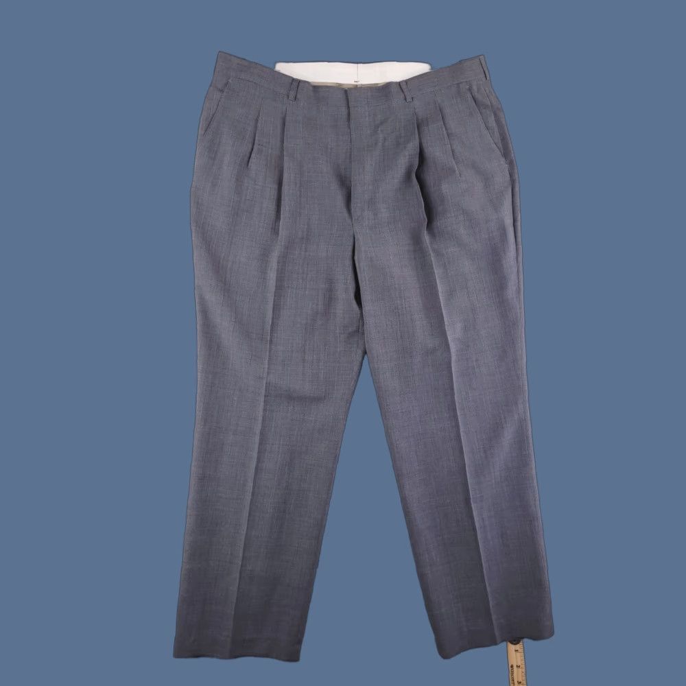 Haggar VINTAGE Haggar Pants Mens 39x29 Dacron Wool Dress Pleated Gray Size US 39 - 1 Thumbnail