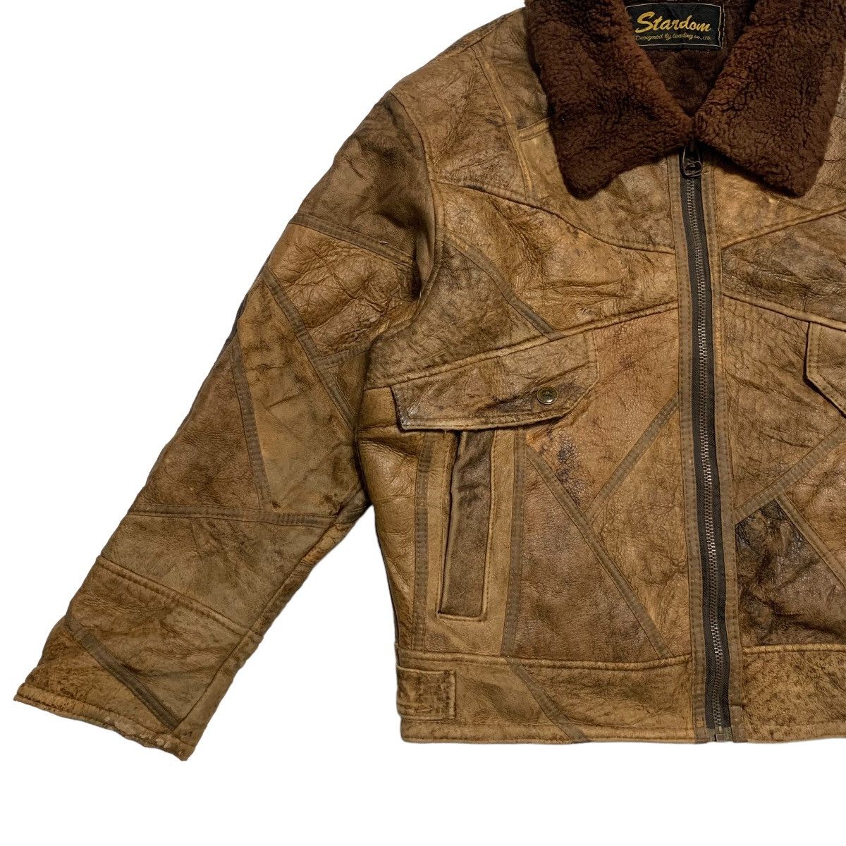 Japanese Brand Vintage Stardom Patchwork Style Leather Jacket Size US M / EU 48-50 / 2 - 2 Thumbnail