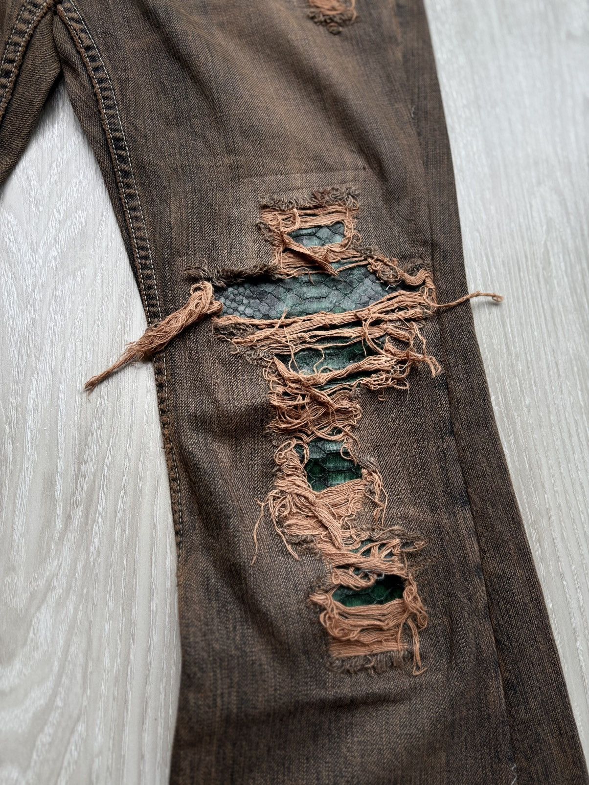 Japanese Brand VERTGARMENTS double waist mudwash flare jeans Size US 29 - 2 Thumbnail