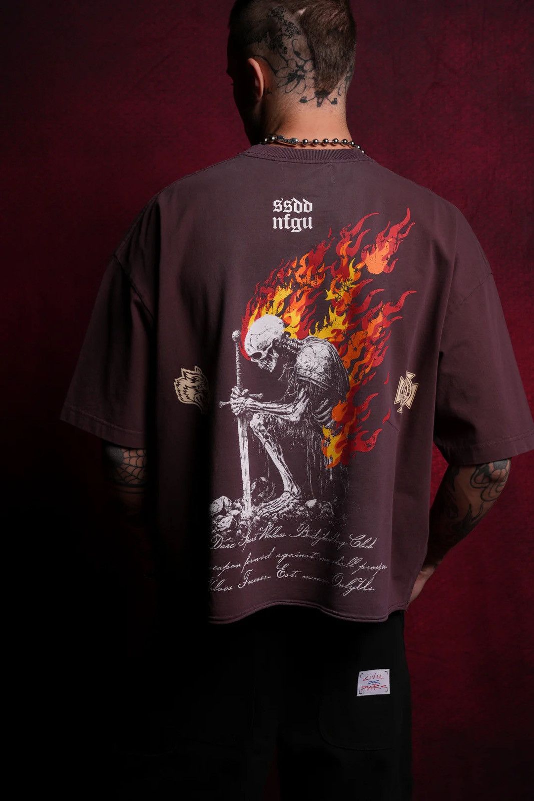 SACRED FIRE GRUNGE RAW HEM 