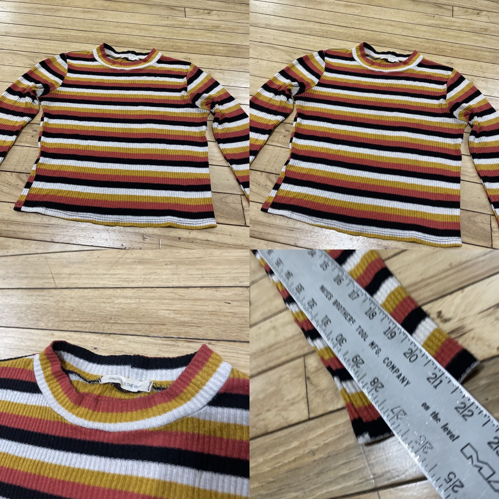 Vintage Caution to the wind Sweater Women S Brown Orange Hippie 70s Made USA Boho Pile Knit Stripe Vintage Pullover Size S Mens Womens Girls Boys Size S / US 4 / IT 40 - 11 Thumbnail