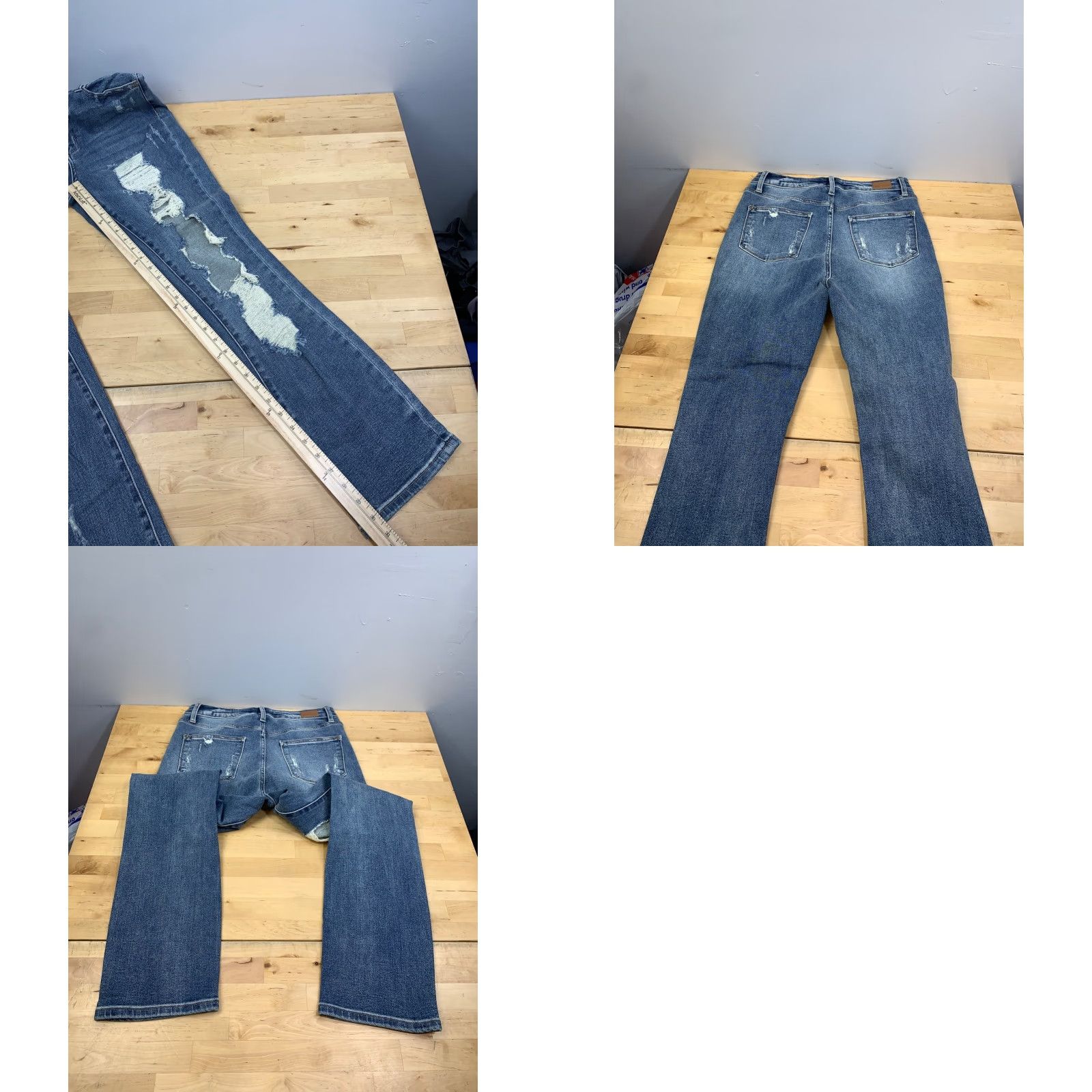 Vintage Judy Blue Jeans Womens 9 Straight Distressed 5-Pocket Blue Denim 29W 9 / 29 11934 Regular Pants Shirt? Size 30" / US 8 / IT 44 - 8 Thumbnail