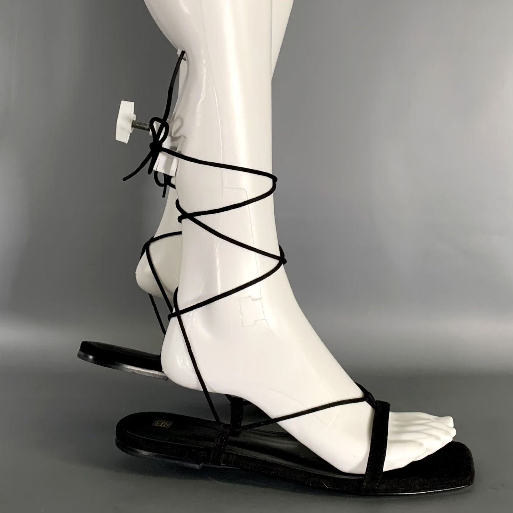 Vintage TOTEME Black Leather Suede Strappy Sandal Size 7.5 Women Size US 8 / IT 38 - 2 Thumbnail