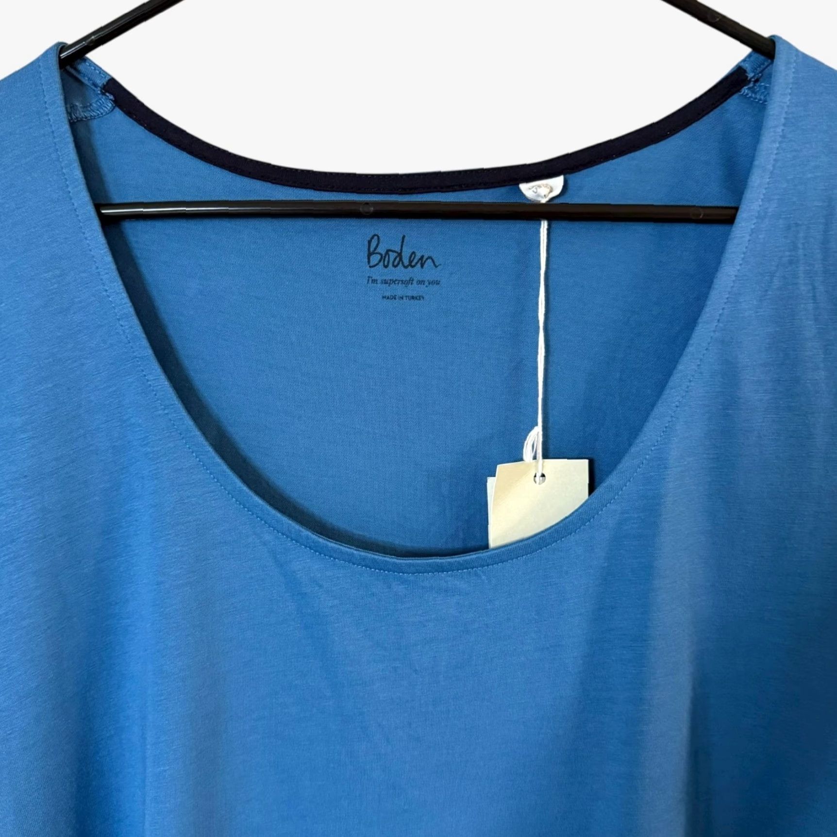 Boden VINTAGE? Wait: Boden Supersoft Scoop-Neck Short-Sleeve T-Shirt Blue Womens Size 16-18 New Size XXL / US 16-18 / IT 52-54 - 5 Thumbnail