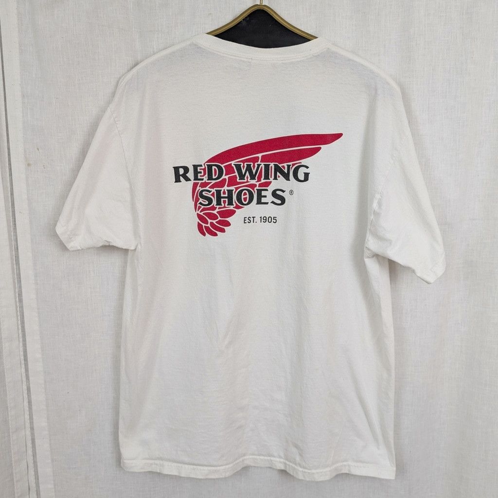 Fruit Of The Loom x Red Wing Vintage Red Wing Shoes(Boots) White T-Shirt Xl, Men's