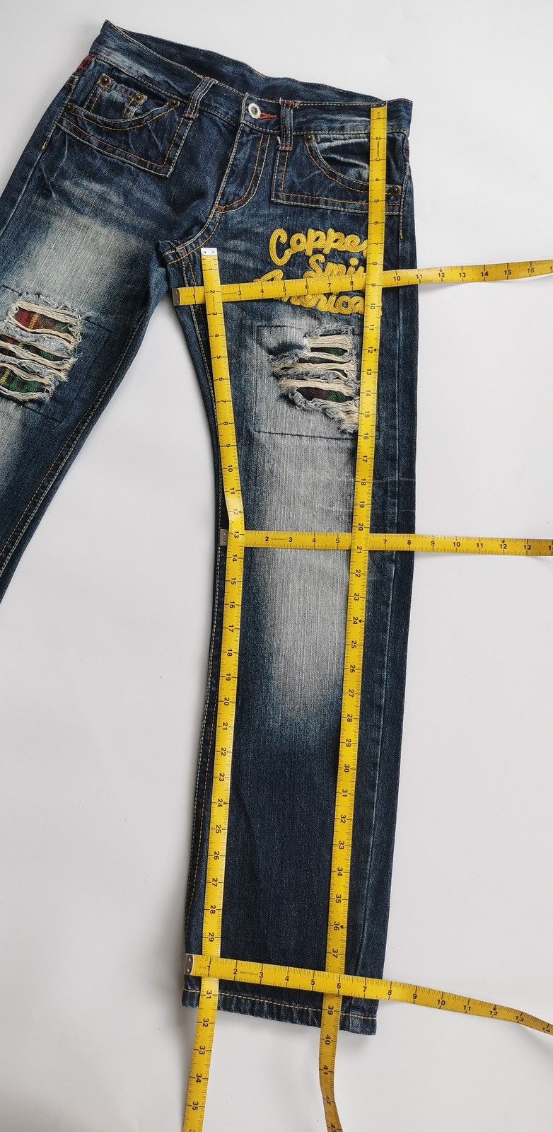 Japanese Brand Copper Smith American Patchwork Jeans Size US 30 / EU 46 - 11 Thumbnail