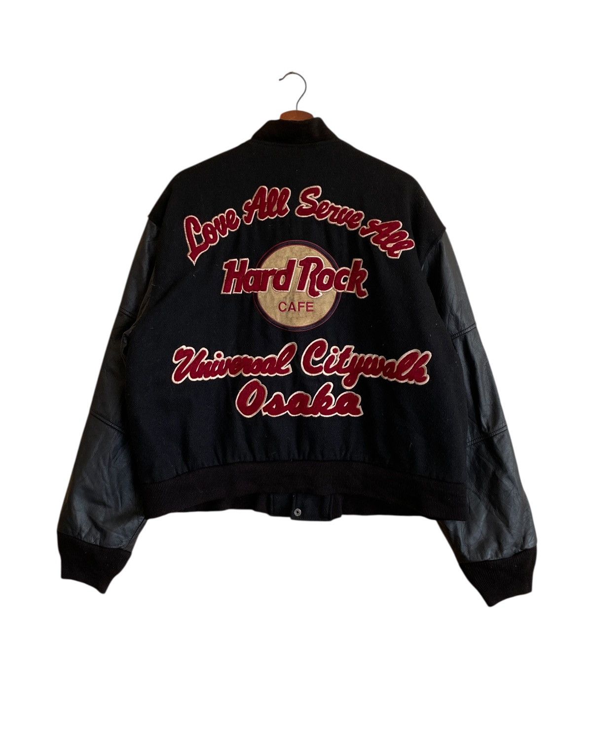 Hard Rock Cafe Vintage Brand Hard Rock Cafe Osaka Leather Varsity 1990s Size US M / EU 48-50 / 2 - 2 Thumbnail