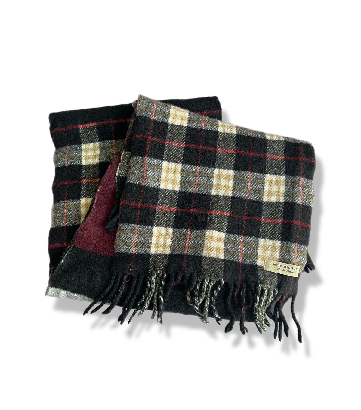Burberry Vintage Burberry Black Nova Check Cashmere Scarf Size ONE SIZE - 1 Thumbnail