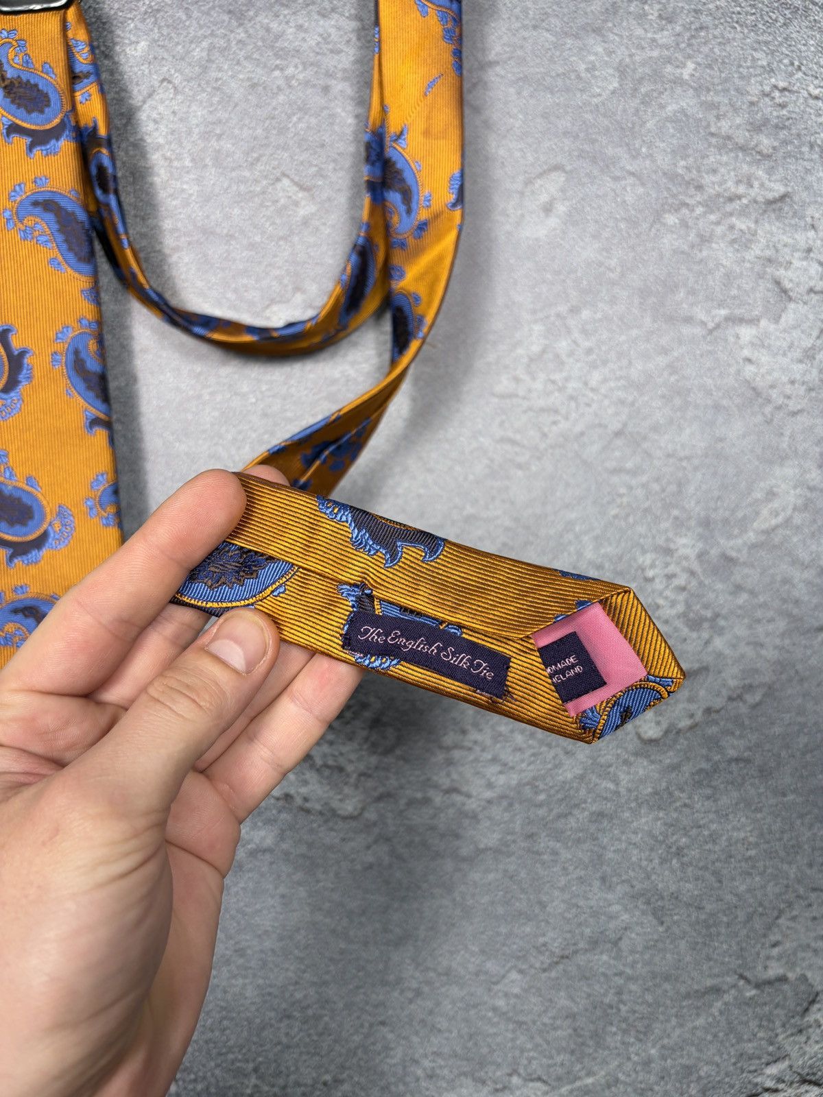 Hermes Seaward and Stearn Orange Paisley Silk Tie Size ONE SIZE - 5 Thumbnail